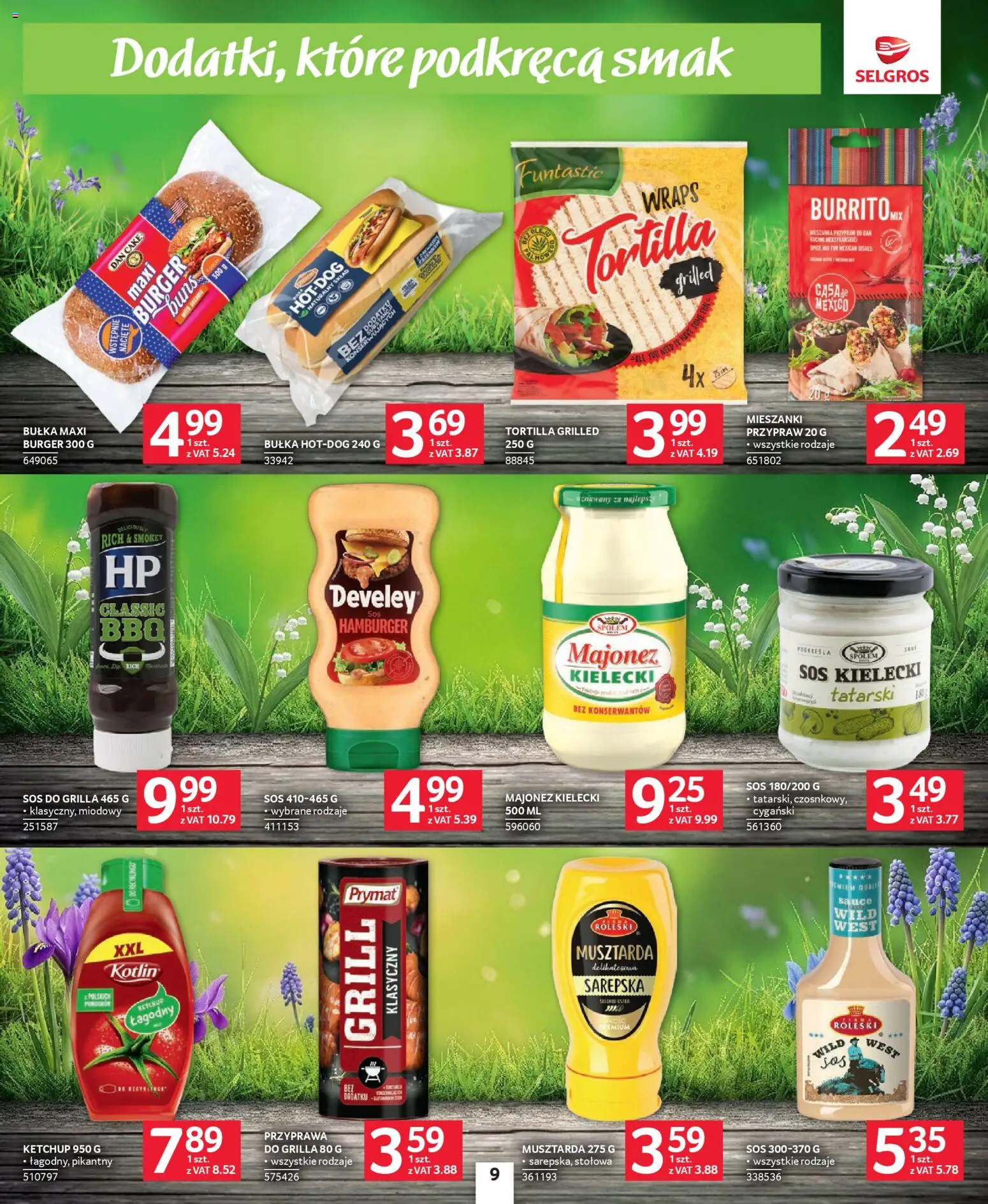 Selgros cash&carry gazetka - Grillowanie od 23.04.2026 | Strona: 9 | Produkty: Ketchup, Hamburger, Tortilla, Bułka