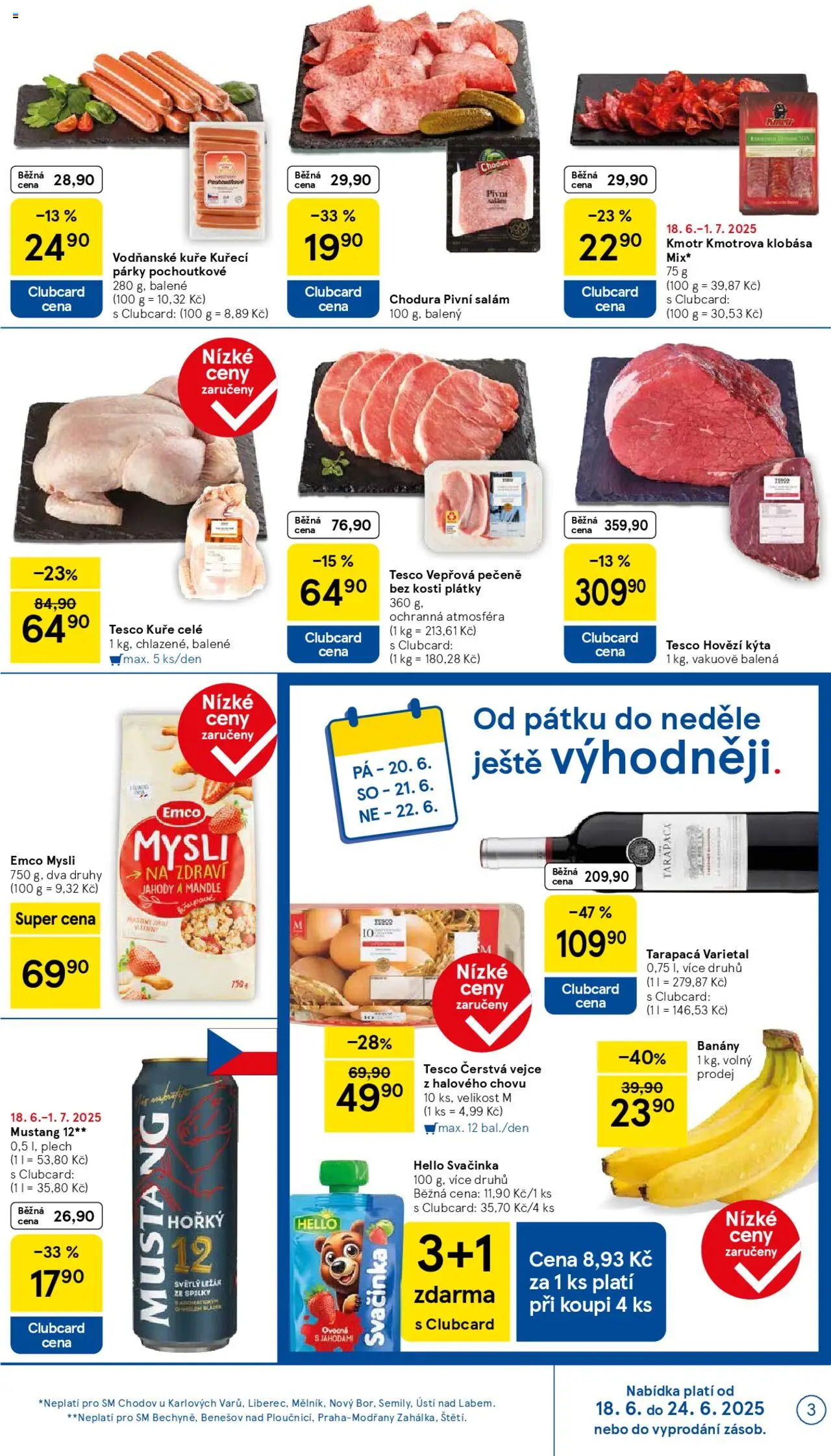 Tesco leták - Supermarket od 18.06.2025 | Strana: 3 | Produkty: Párky, Jahody, Plech, Kýta