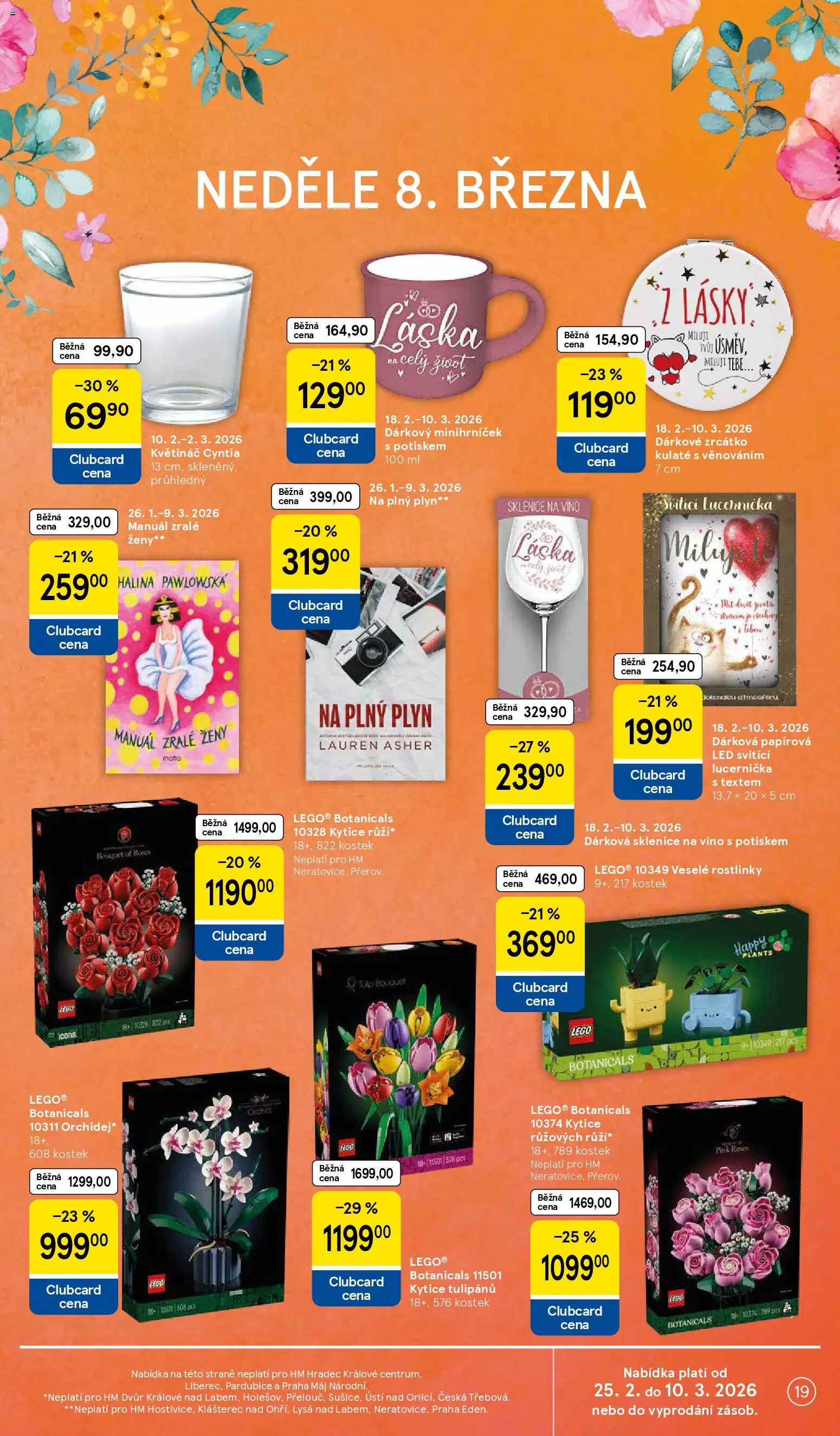 Tesco leták - Hypermarket od 25.02.2026 | Strana: 19 | Produkty: Víno, Kytice, LED, Sklenice