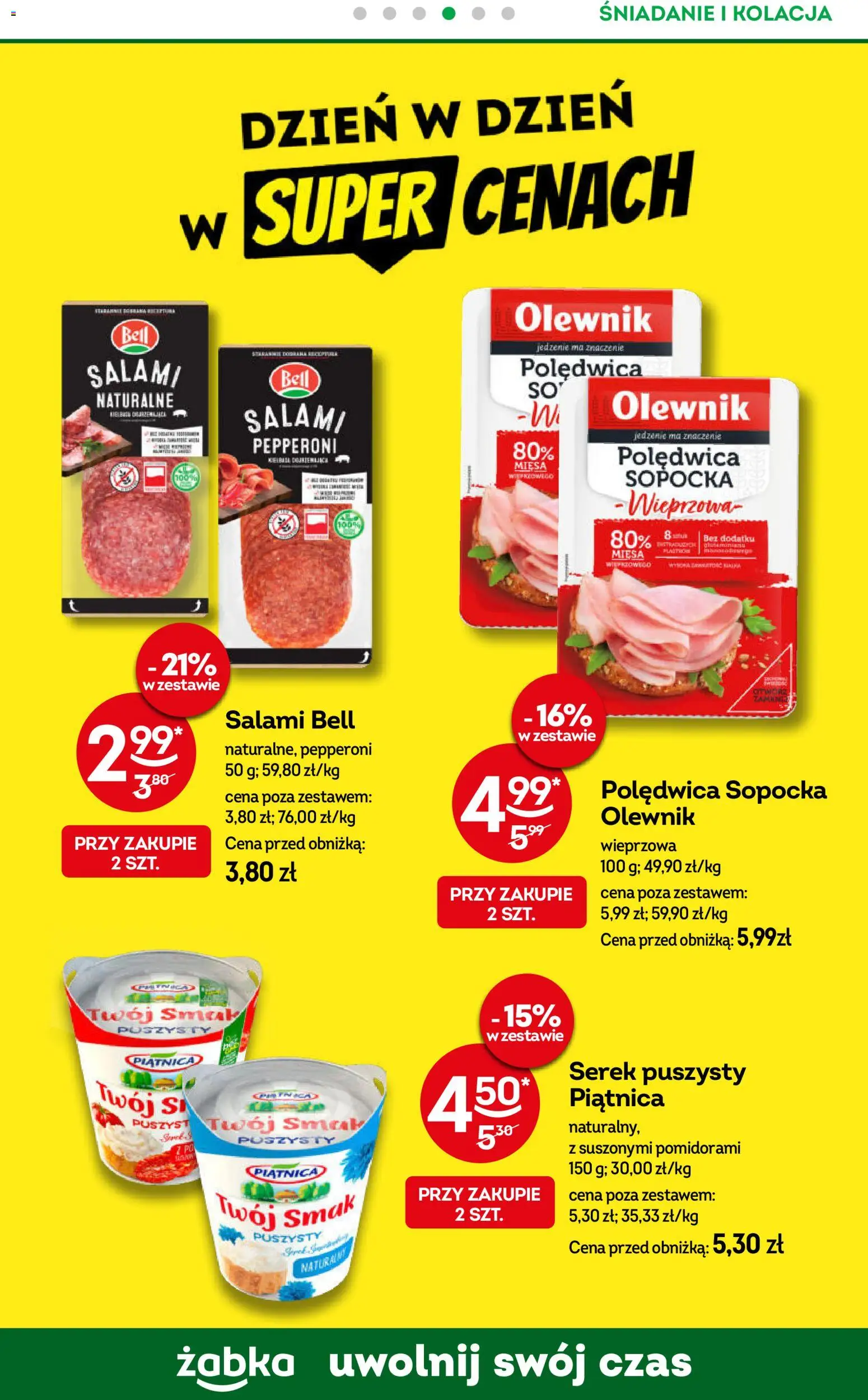 Żabka Gazetka - Codzienne produkty od 22.10.2025 | Strona: 15 | Produkty: Serek, Bell, Salami