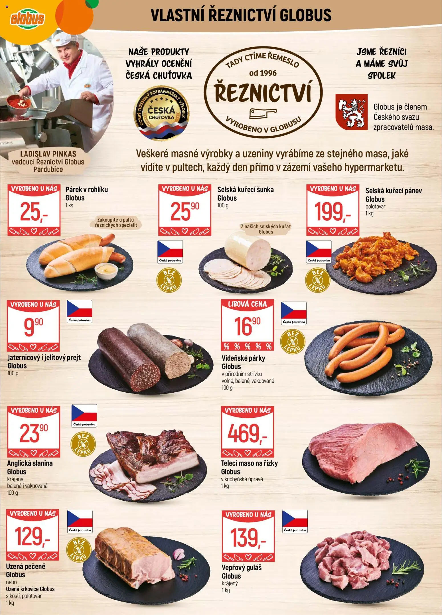 Globus leták - Pardubice od 14.01.2026 | Strana: 5 | Produkty: Globus, Pánev, Párky, Kuřecí šunka