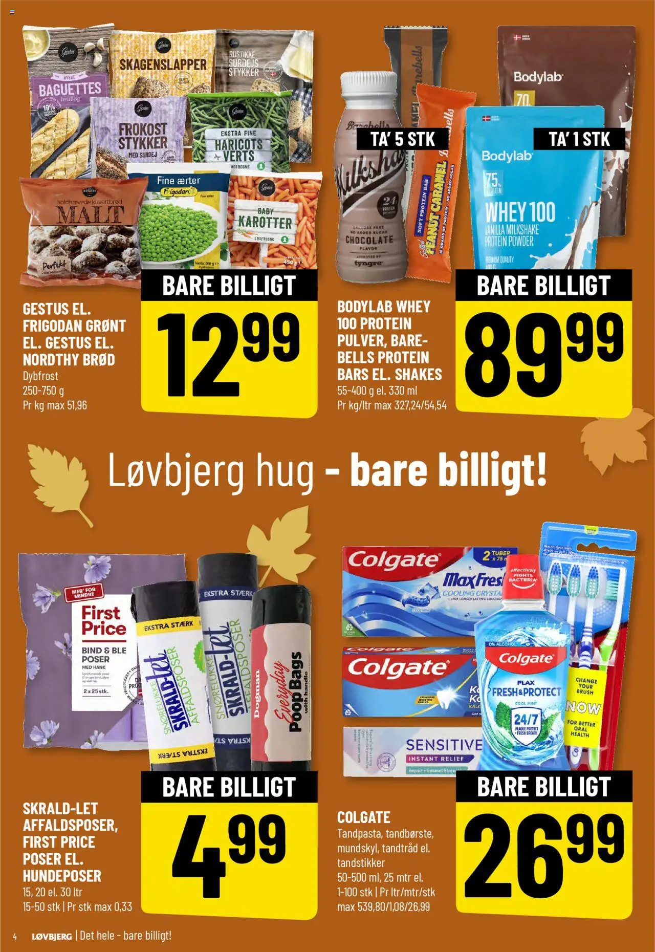 Løvbjerg tilbudsavis – gyldig fra 10.10.2025 | Side: 4 | Produkter: Brød, Milkshake, Hvidløg, Tandtråd
