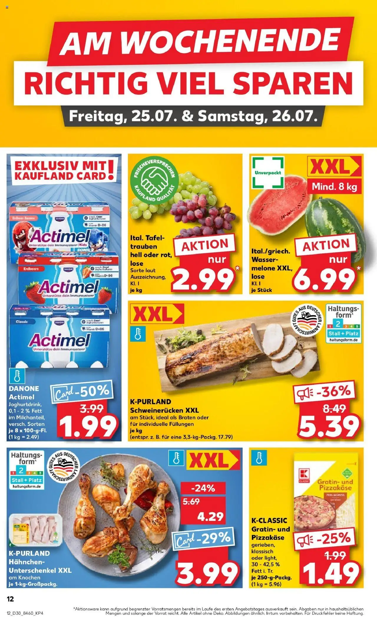 Kaufland prospekt Geislingen An Der Steige	 - gültig ab dem 24.07.2025 | Seite: 12 | Produkte: Hahnchen, Wasser, Wassermelone, Schweinerucken