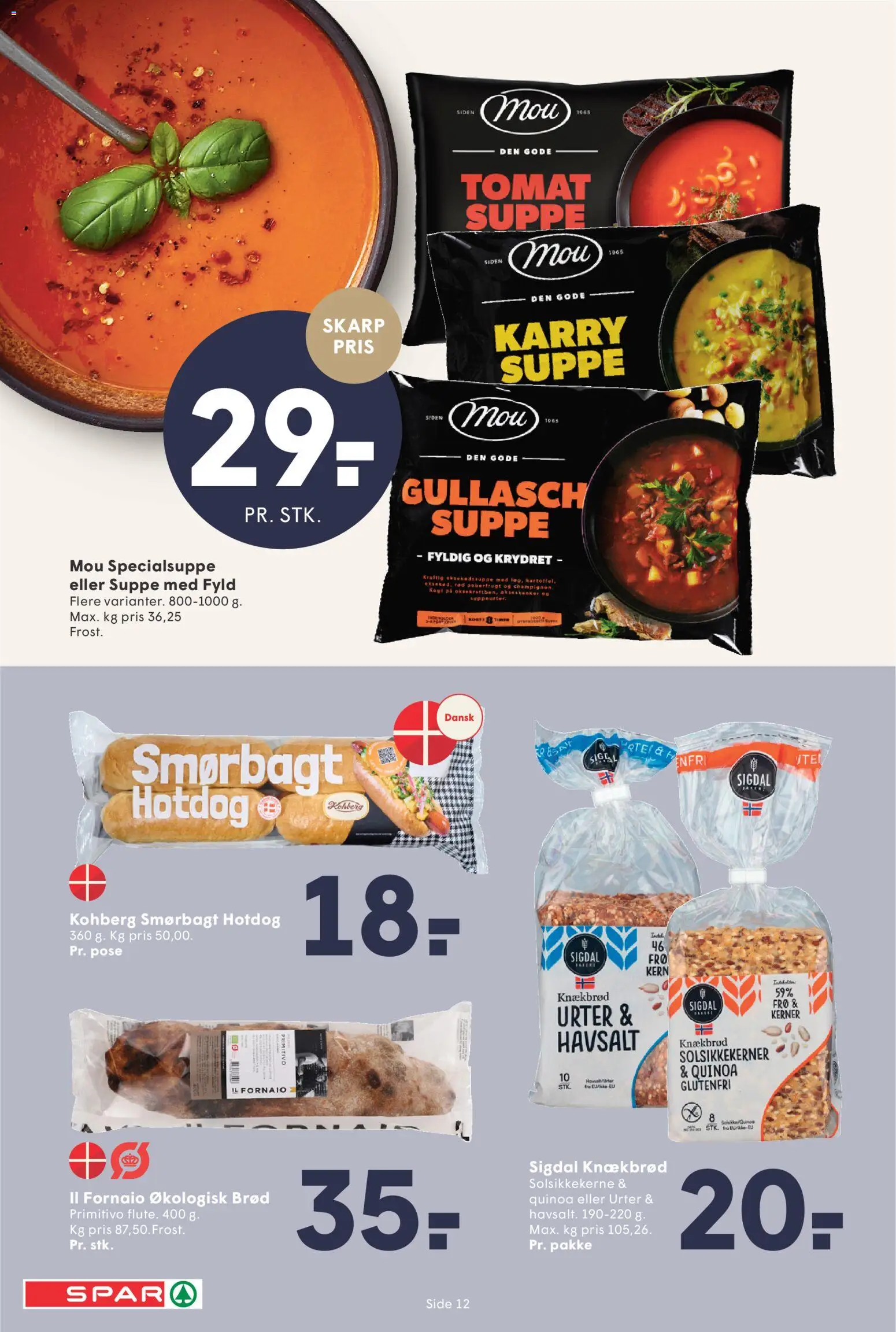 Spar tilbudsavis – gyldig fra 27.12.2025 | Side: 12 | Produkter: Brød, Knækbrød, Suppe, Peberfrugt
