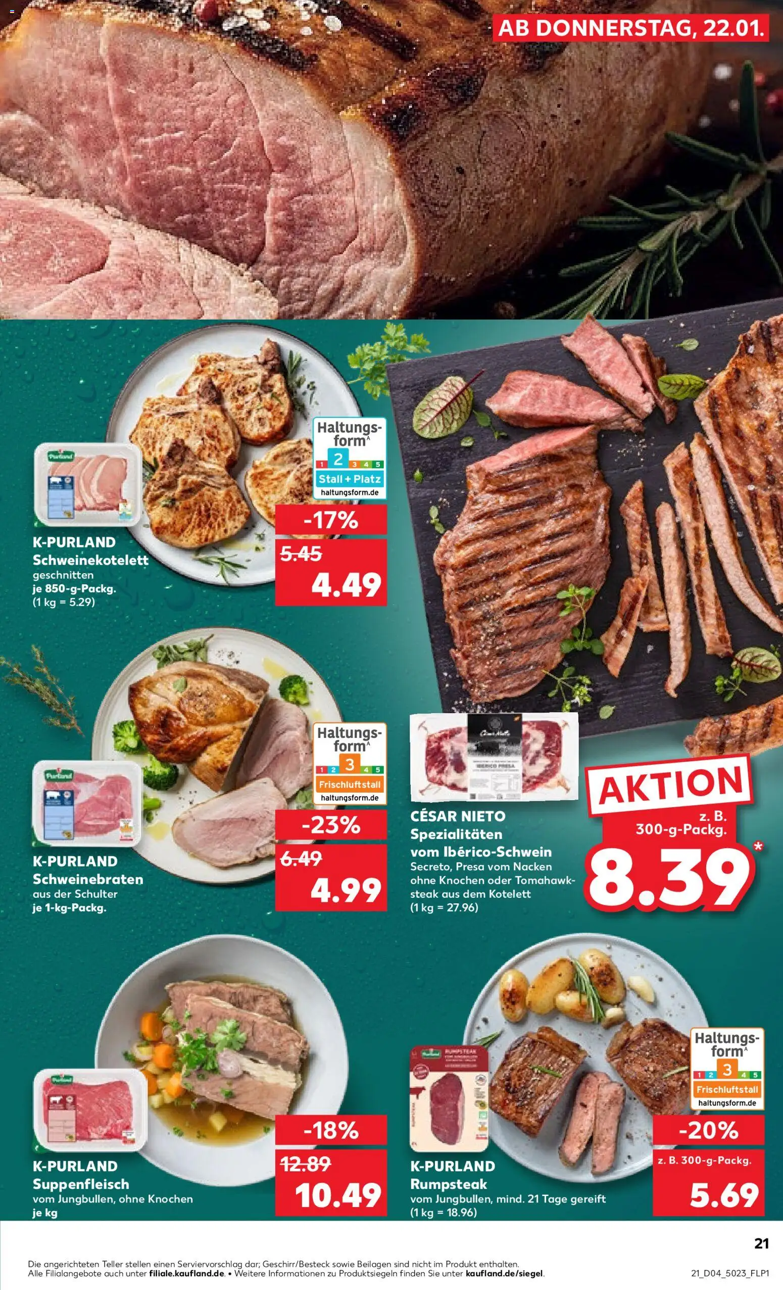 Kaufland prospekt Völklingen	 – gültig ab 22.01.2026 | Seite: 21 | Produkte: Rumpsteak, Suppenfleisch, Steak