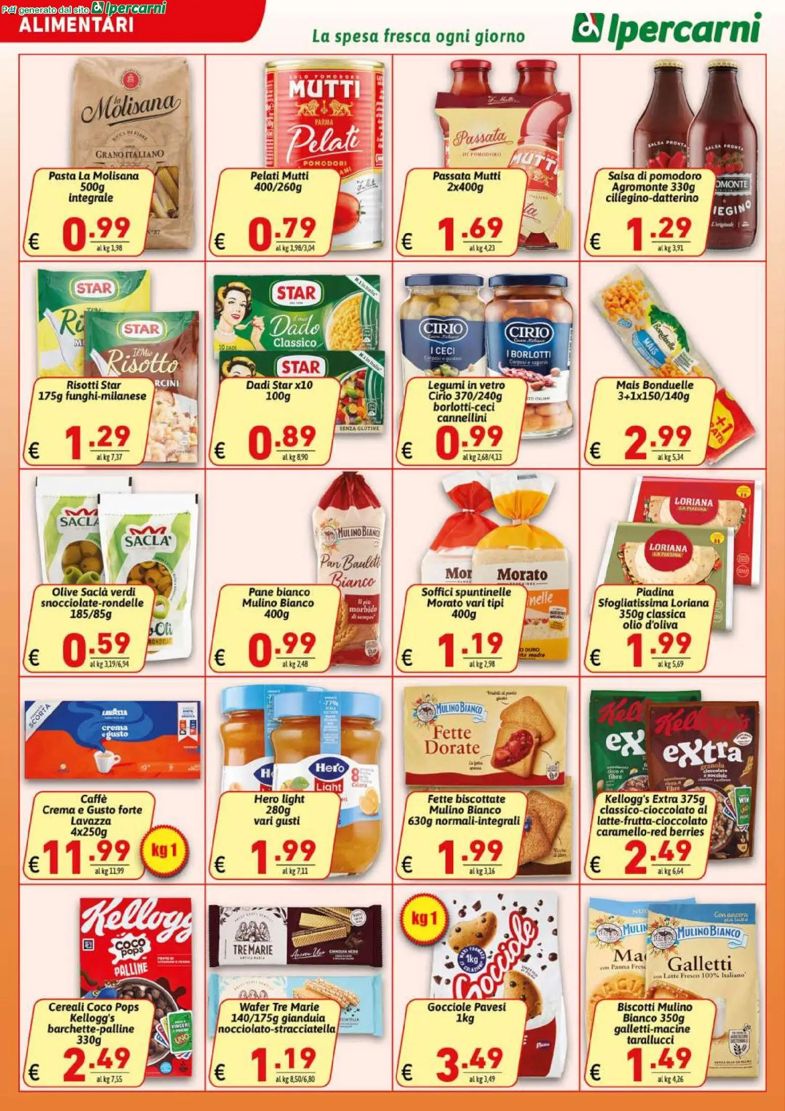 Volantino Ipercarni del 06.03.2026 | Pagina: 12 | Prodotti: Legumi, Ceci, Pasta, Mais