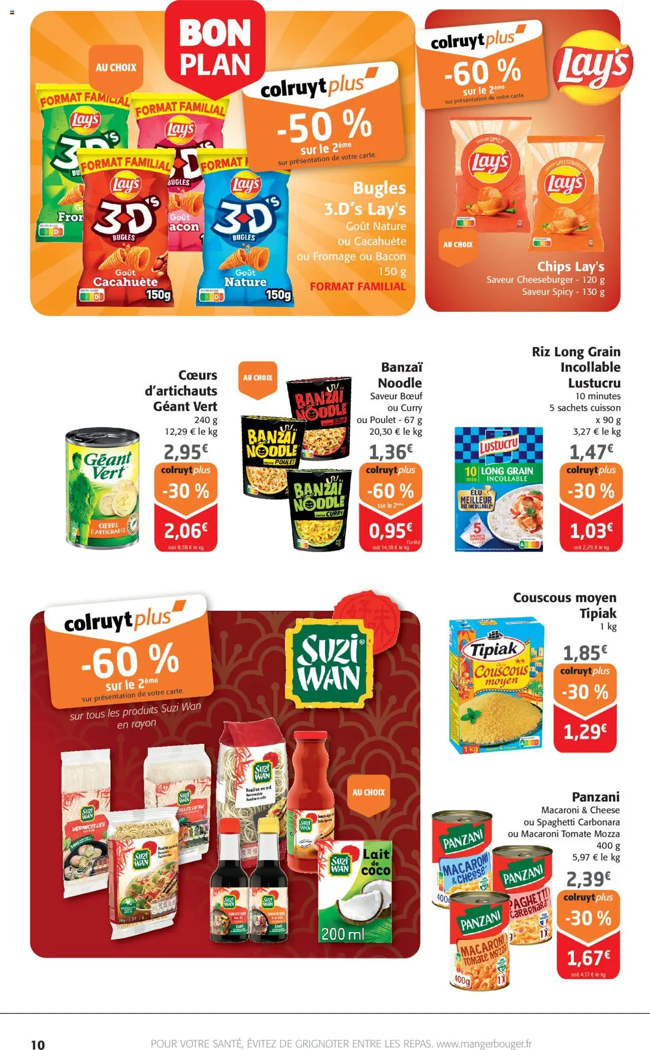  | Page: 10 | Produits: Spaghetti, Curry, Fromage, Chips