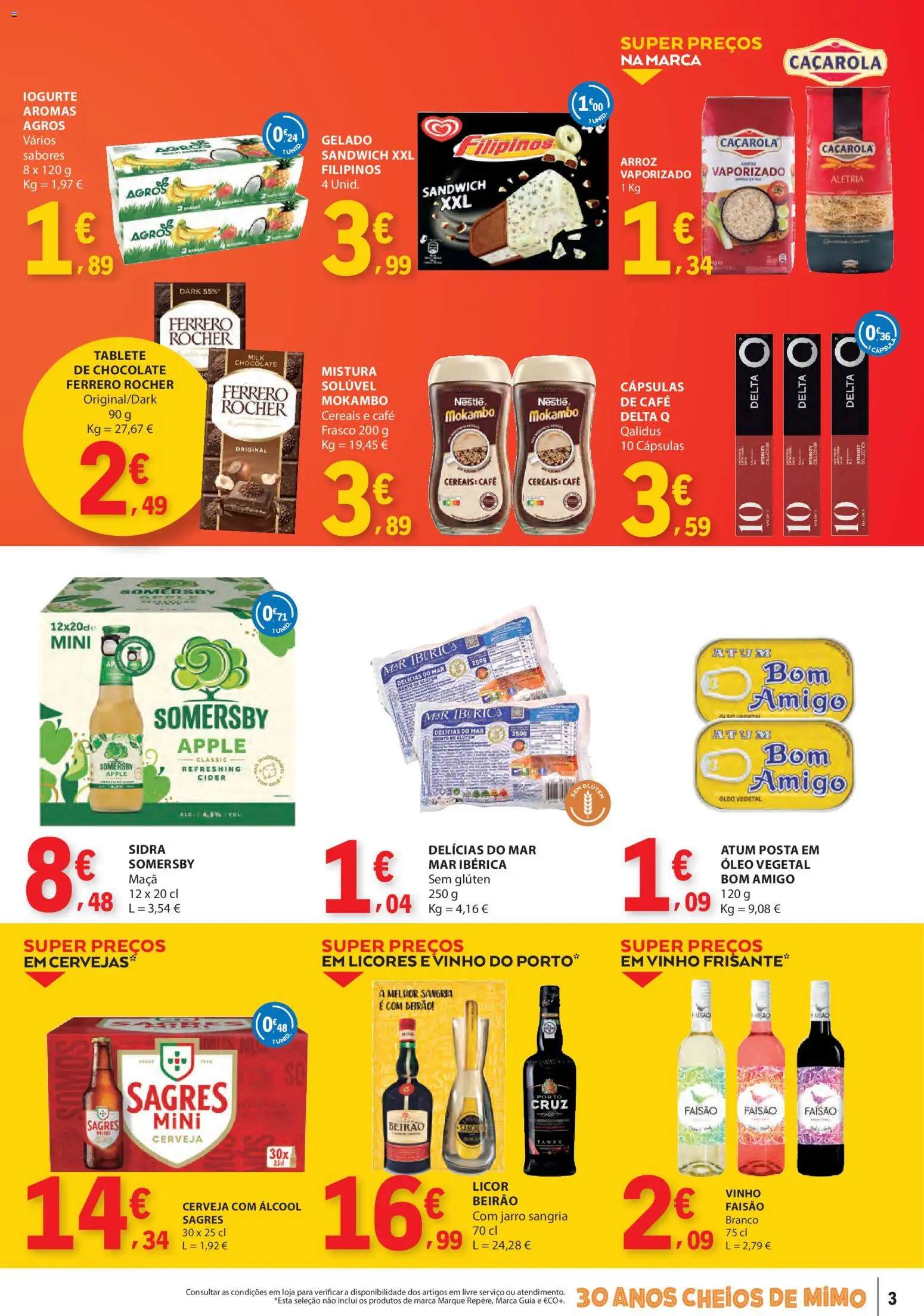 E.Leclerc Catálogo Fim de Semana │ válido de 24.04.2026 | Página: 3 | Produtos: Delta q, Licor, Iogurte, Nestlé