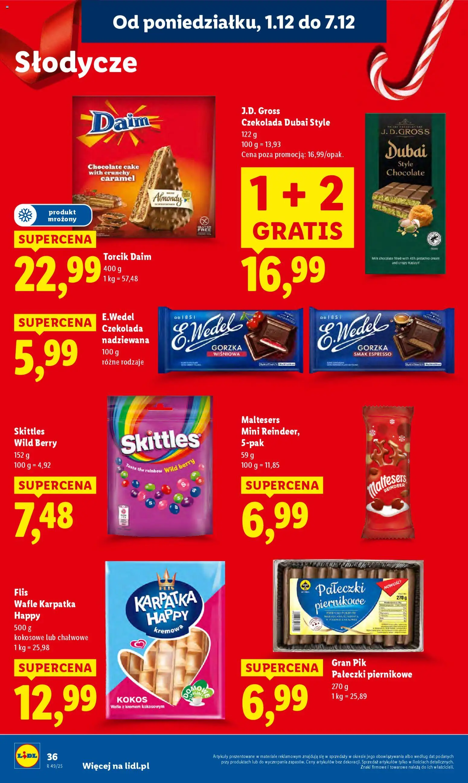 Lidl Gazetka od 01.12.2025 | Strona: 38 | Produkty: Słodycze, Maltesers, Wafle, Czekolada