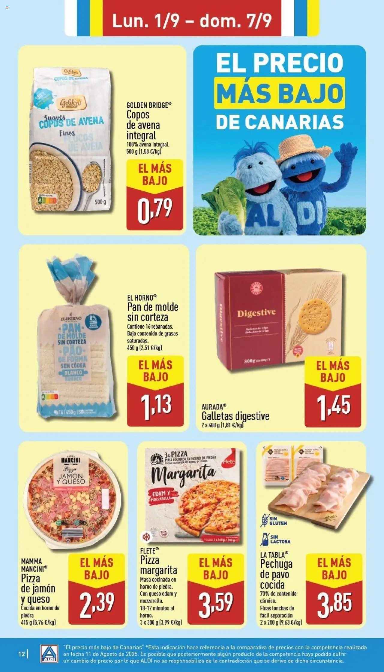 Aldi folleto Canarias │ válido desde el 01.09.2025 | Página: 12 | Productos: El horno, Queso, Galletas, Horno