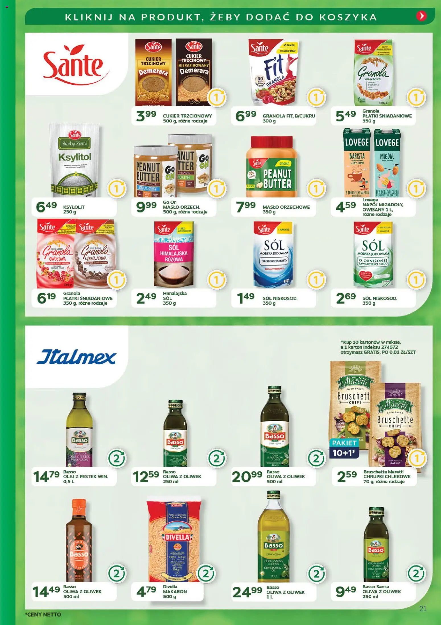 Eurocash Gazetka - Promocje na okrągło od 03.11.2025 | Strona: 21 | Produkty: Masło orzechowe, Ksylitol, Masło, Olej