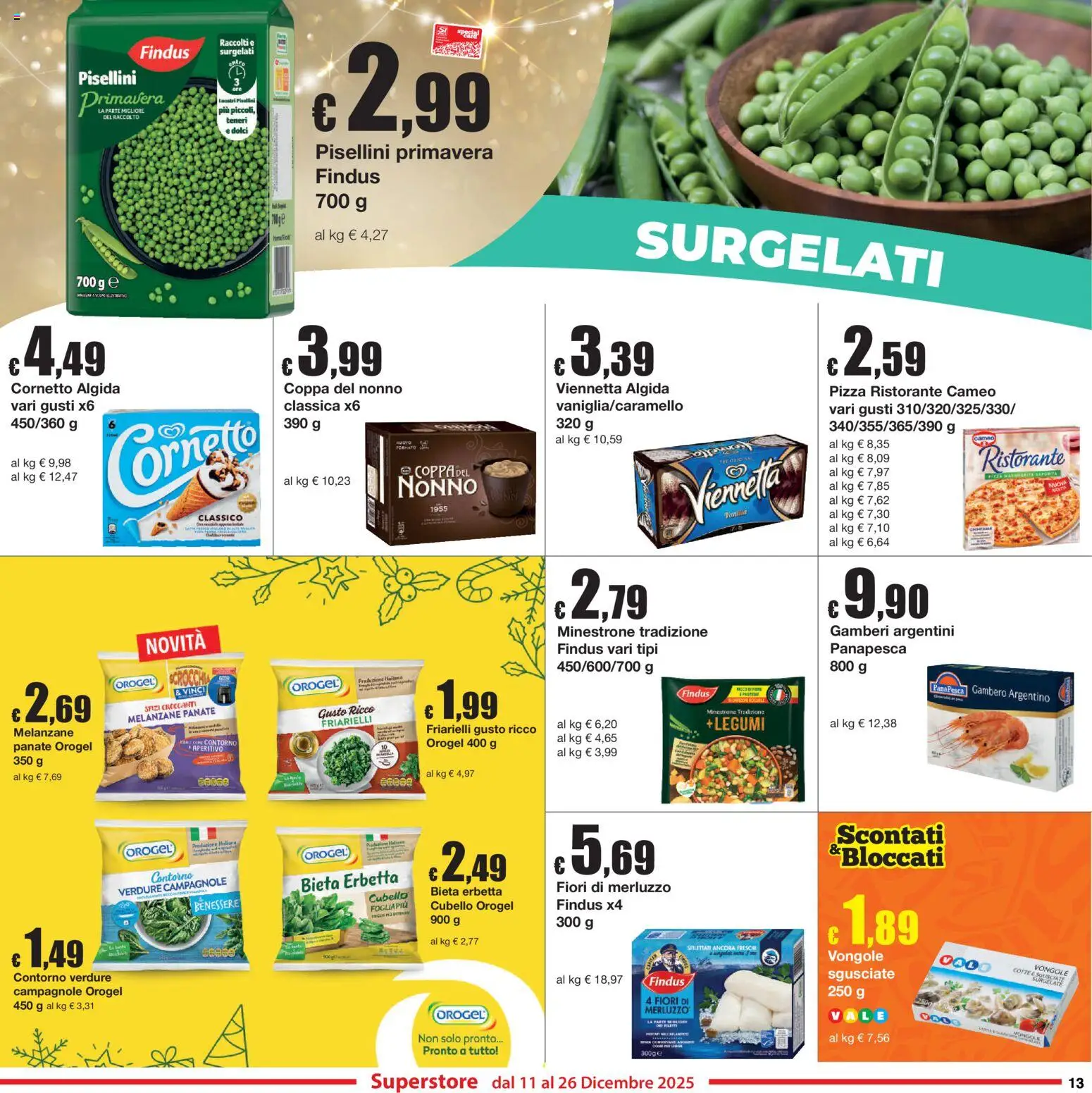 Volantino Sì con Te del 11.12.2025 | Pagina: 13 | Prodotti: Minestrone, Legumi, Merluzzo, Gamberi