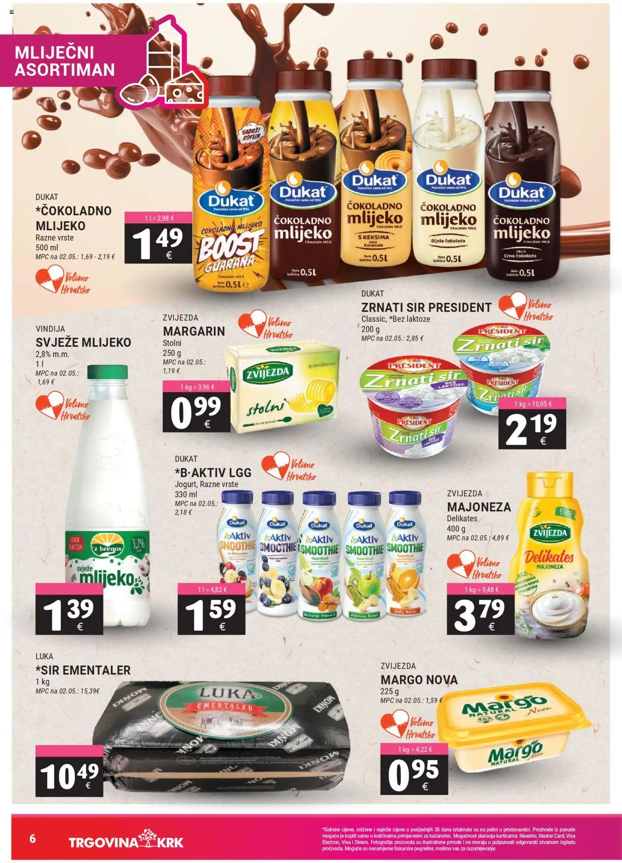 Trgovina Krk katalog | vrijedi od 01.09.2025 | Stranica: 6 | Proizvodi: Sir, Čokolada, Margarin, Majoneza