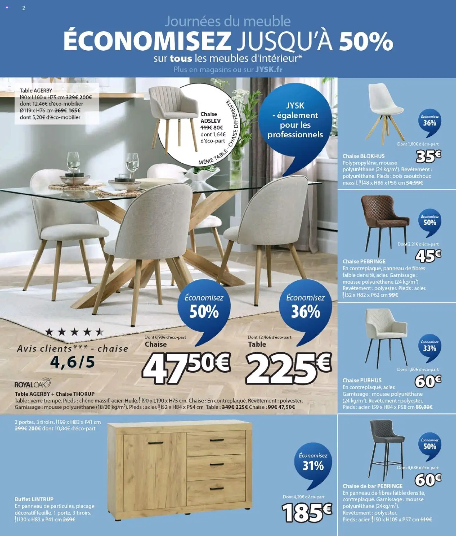 {H1} | Page: 2 | Produits: Meuble, Table, Chaise, Buffet