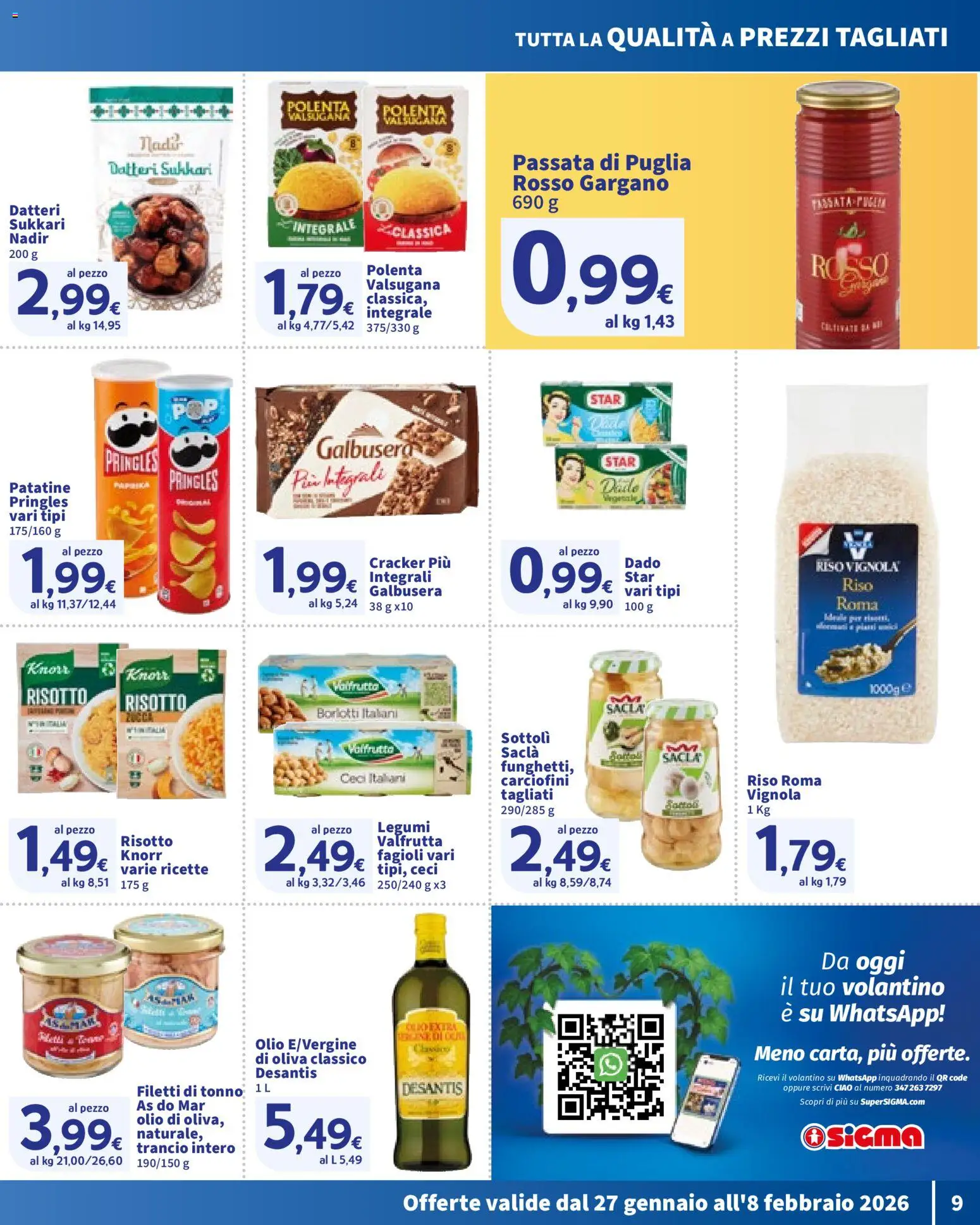 Volantino SIGMA del 27.01.2026 | Pagina: 9 | Prodotti: Legumi, Patatine, Ceci, Olio