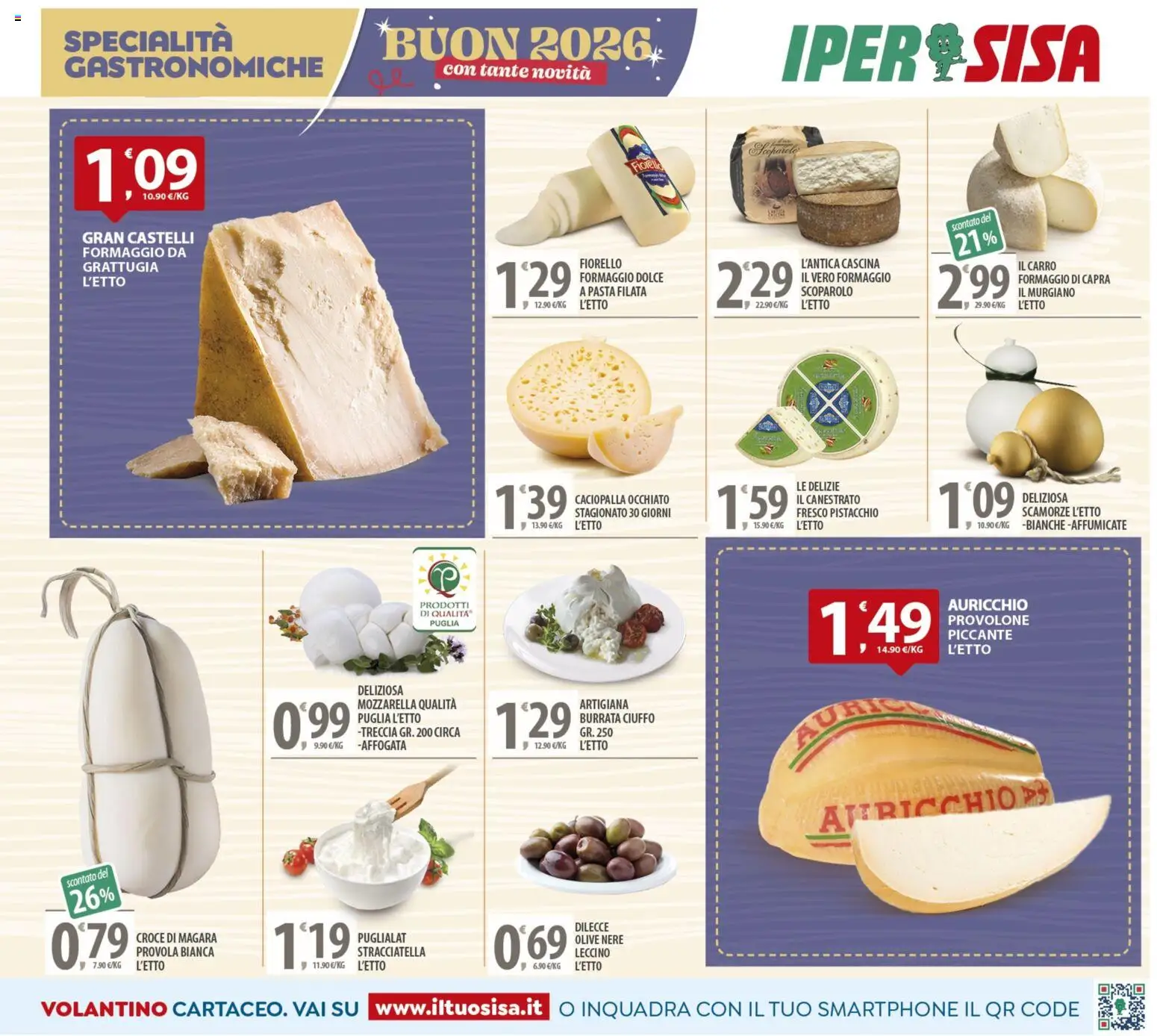 Volantino SISA del 27.12.2025 | Pagina: 5 | Prodotti: Mozzarella, Smartphone, Provola, Stracciatella