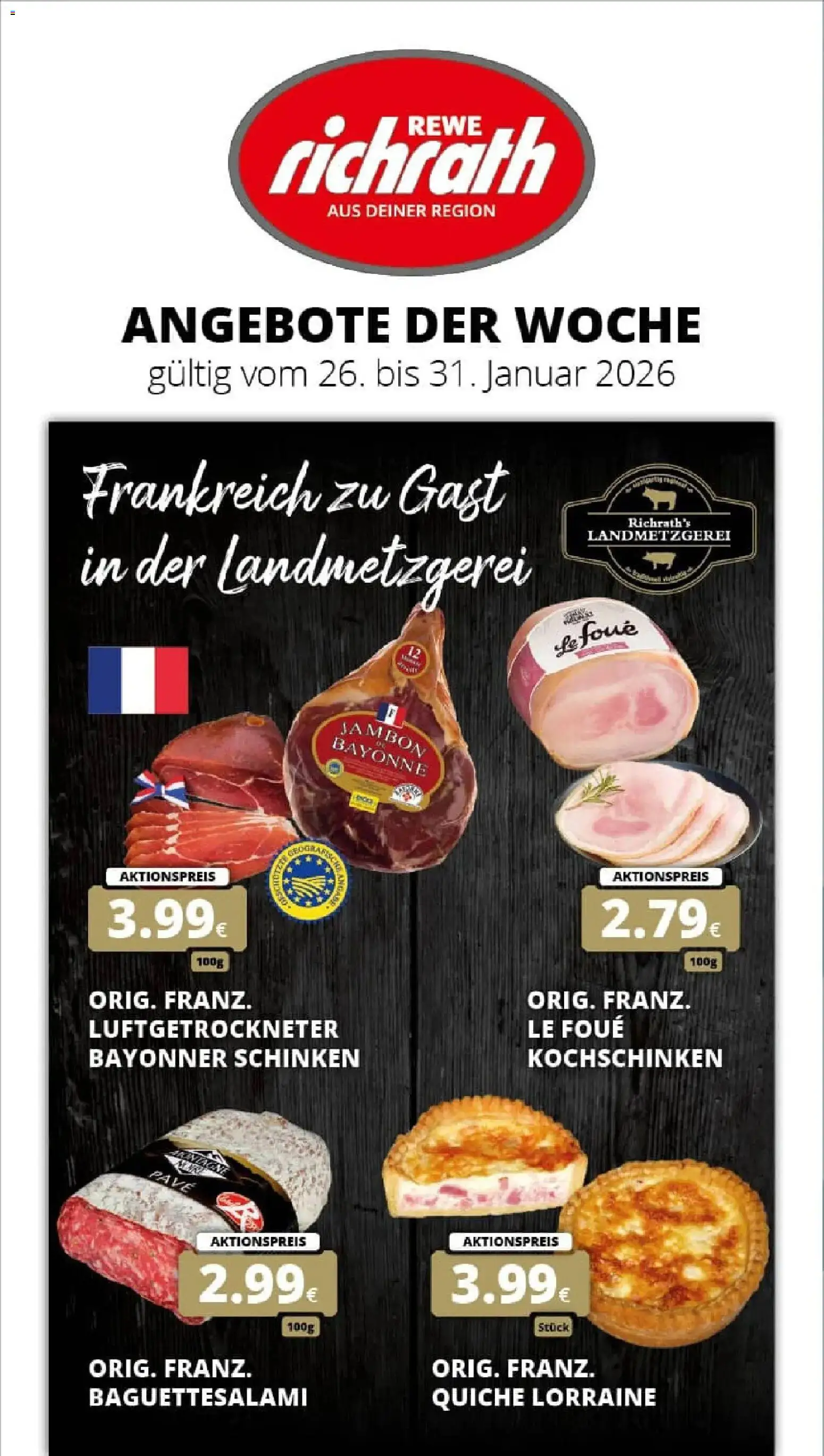 Rewe prospekt Bergheim	 – gültig ab 26.01.2026 | Seite: 1 | Produkte: Salami, Schinken