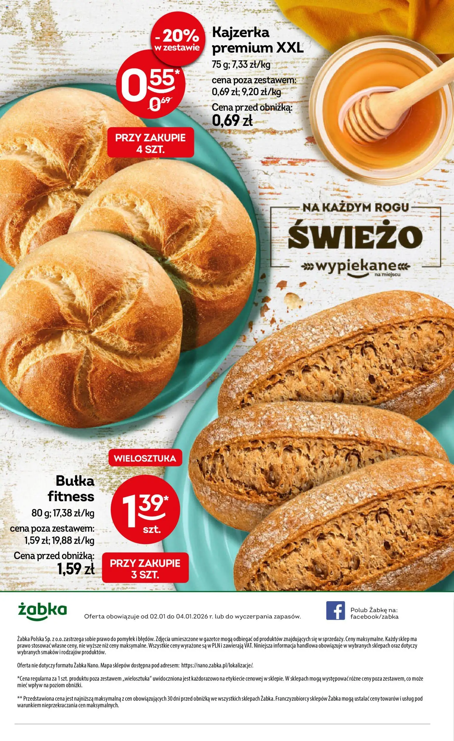 Żabka Gazetka - Weekendowe promocje od 02.01.2026 | Strona: 8 | Produkty: Bułka fitness, Bułka