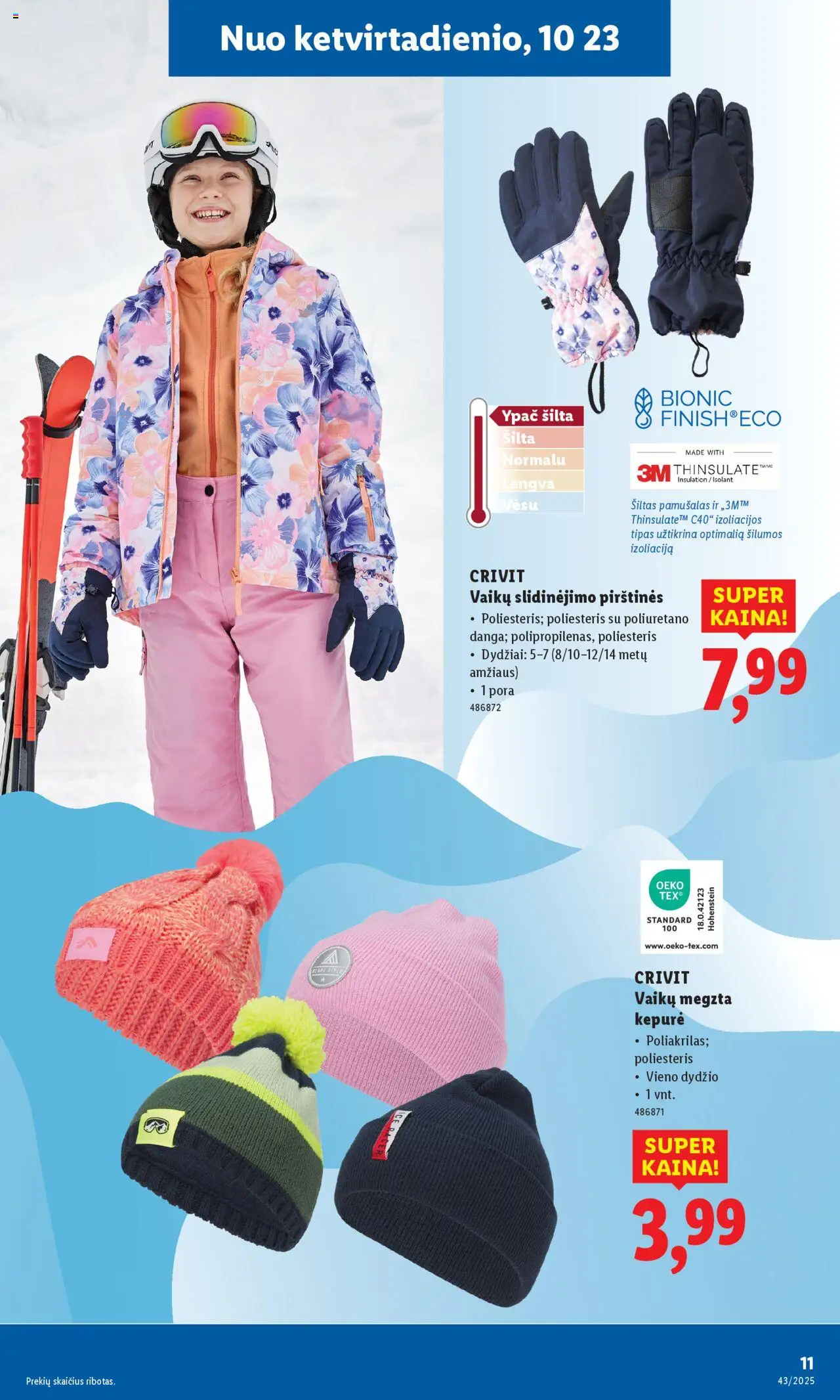 LIDL akcijos nuo 20.10.2025 | Puslapis: 27 | Prekių: Kepurė, Pirštines