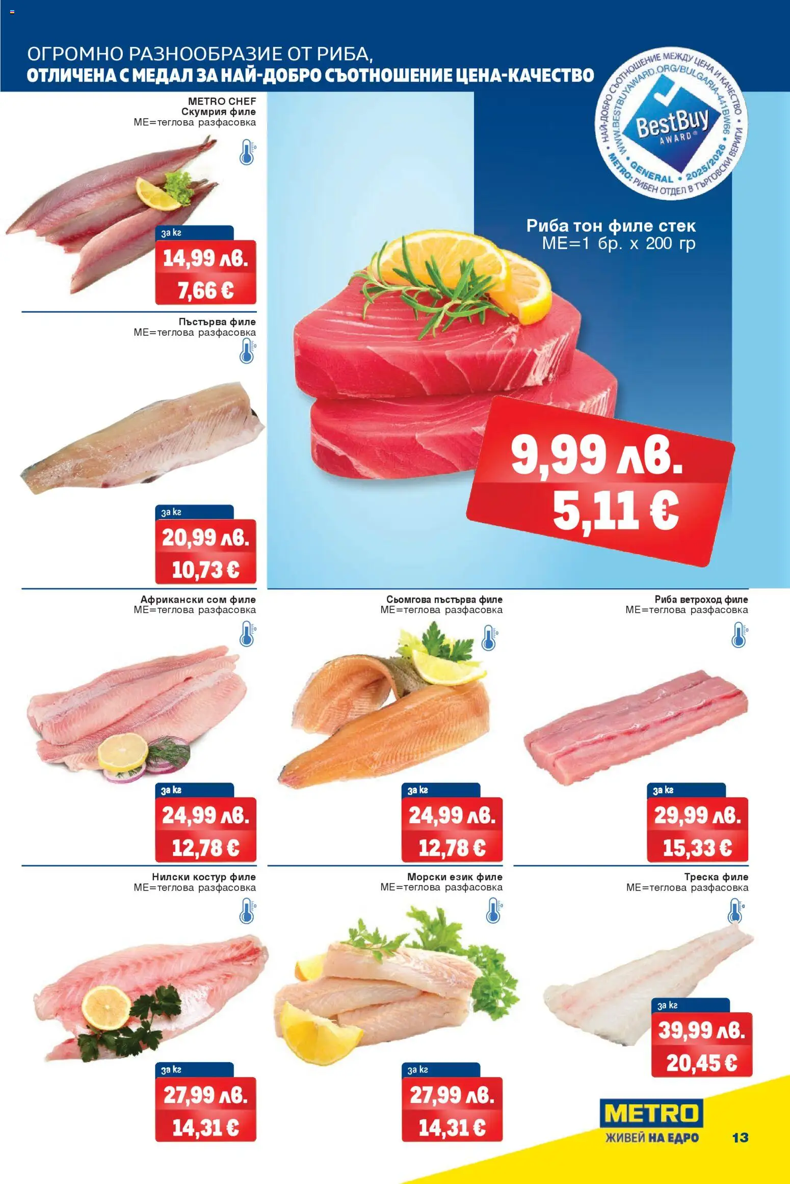 {H1} | Страница: 13 | Продукти: Риба, Сом, Скумрия, Риба тон