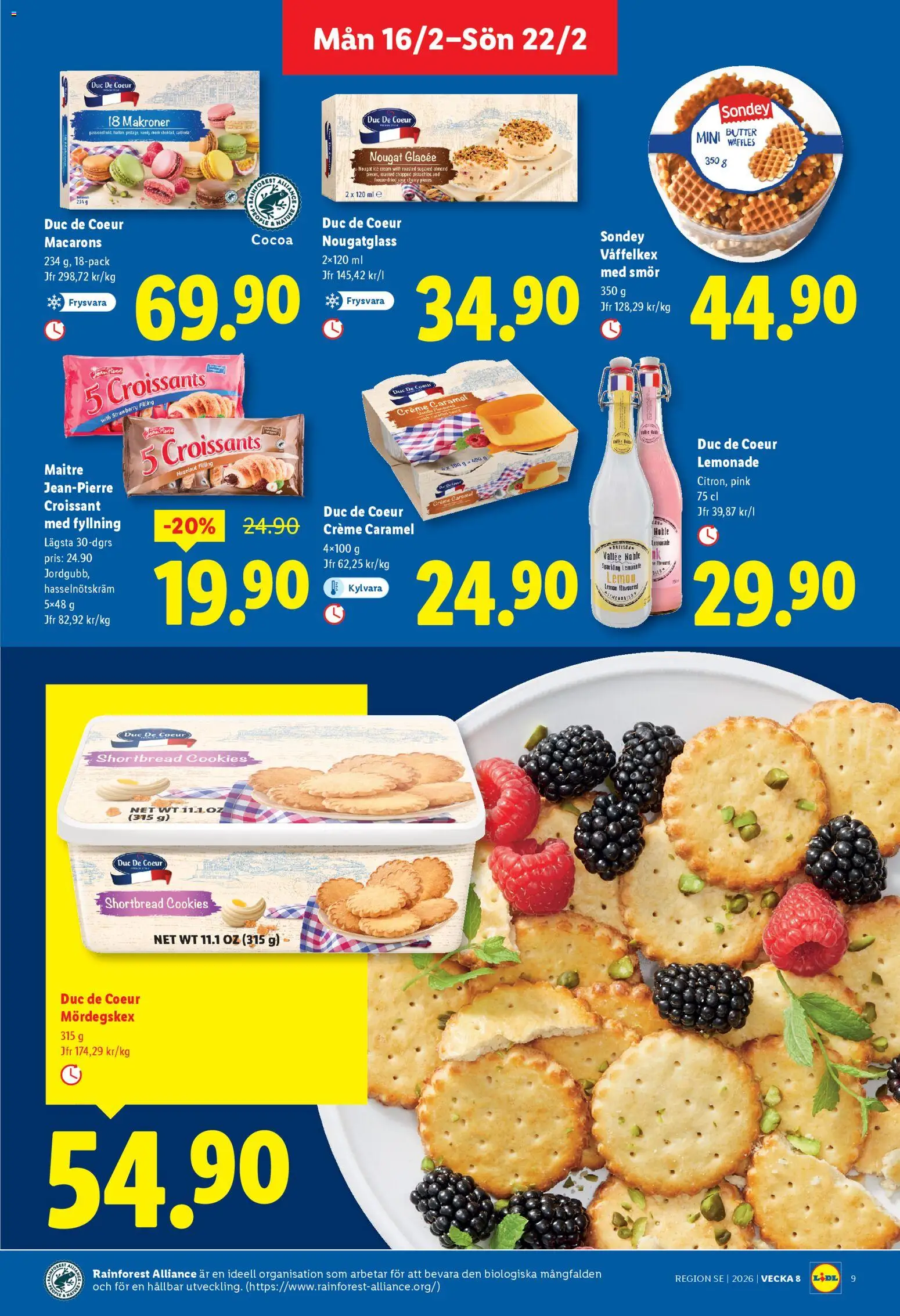 Lidl reklamblad aktuell från 16.02.2026 | Sida: 9 | Produkter: Smör, Hallon