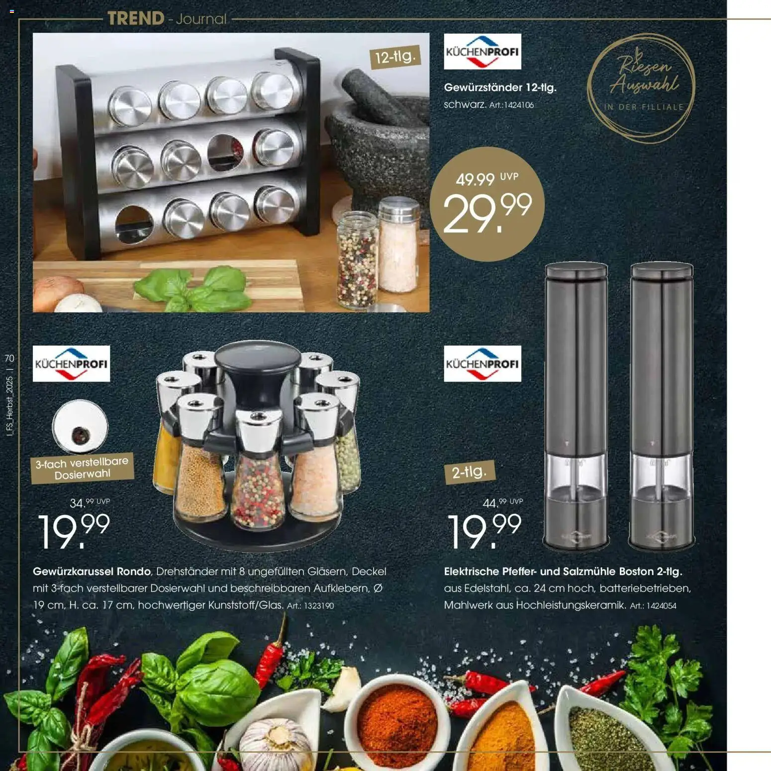 Zurbrüggen - Zurbrüggen: Raum für neue Lieblingsstücke – gültig ab 19.10.2025 | Seite: 70 | Produkte: Pfeffer