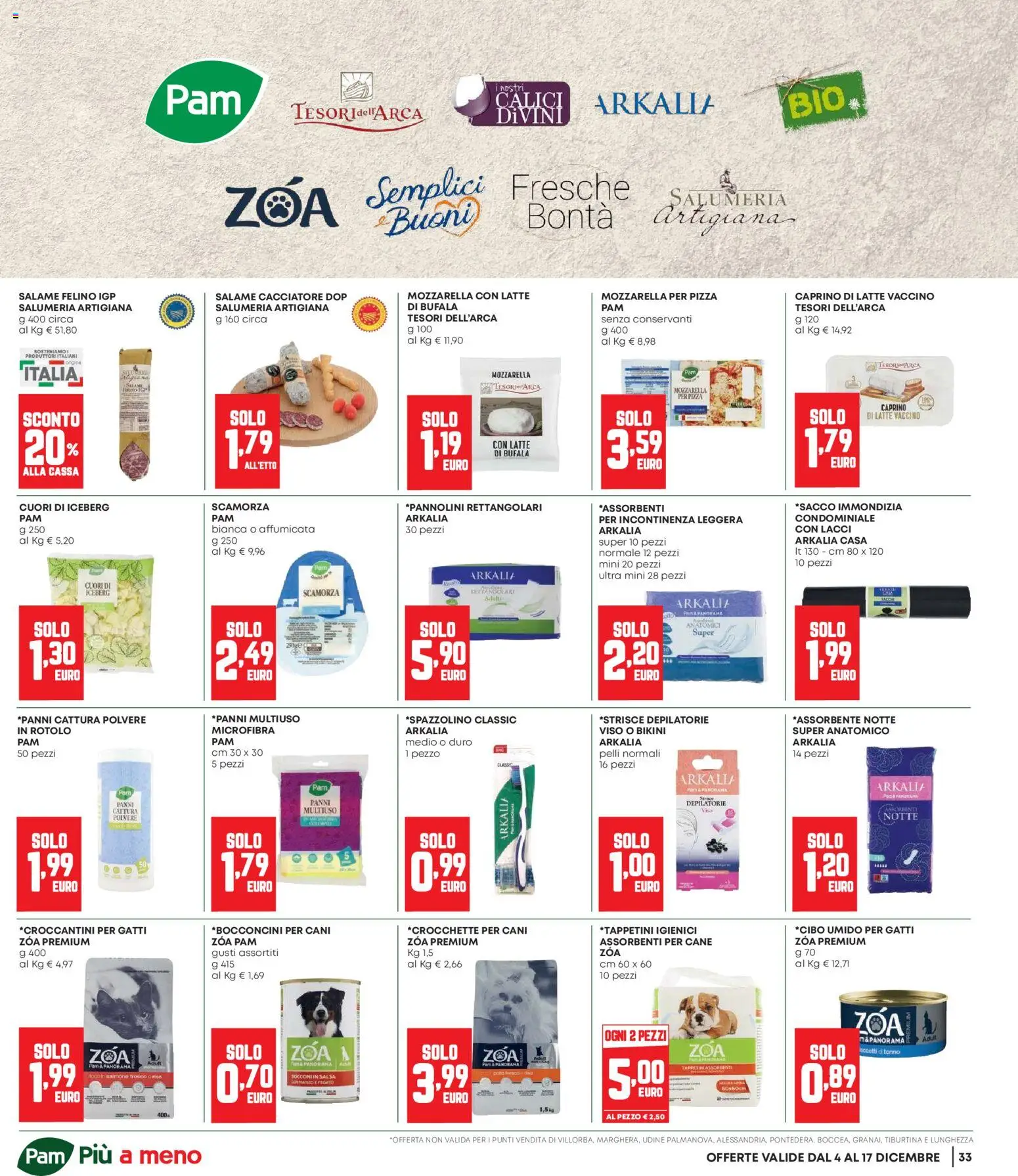 Volantino Panorama del 04.12.2025 | Pagina: 33 | Prodotti: Salame, Salsa, Mozzarella, Tonno