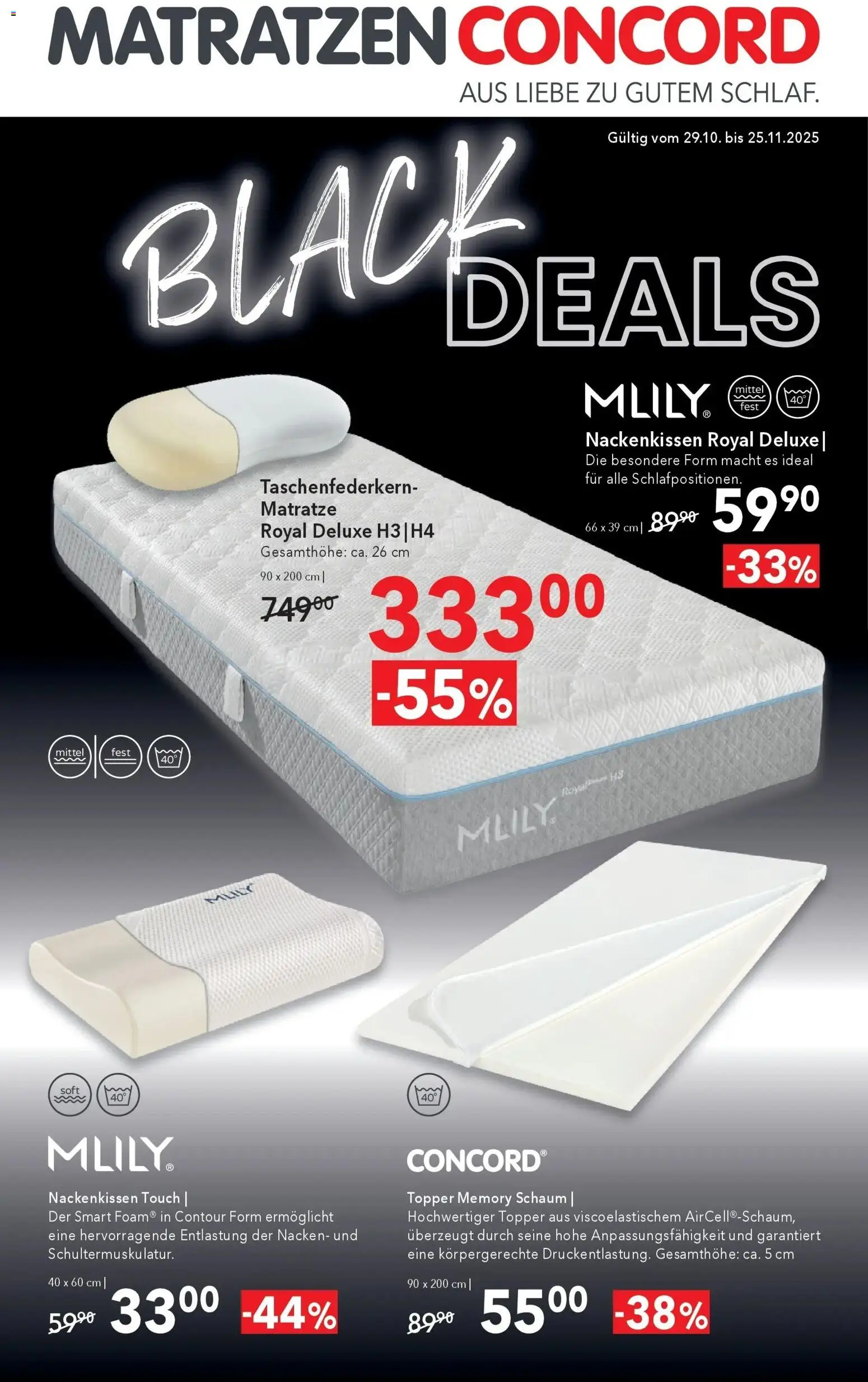 Matratzen Concord Black Friday gültig ab 29.10.2025 | Seite: 1 | Produkte: Matratze