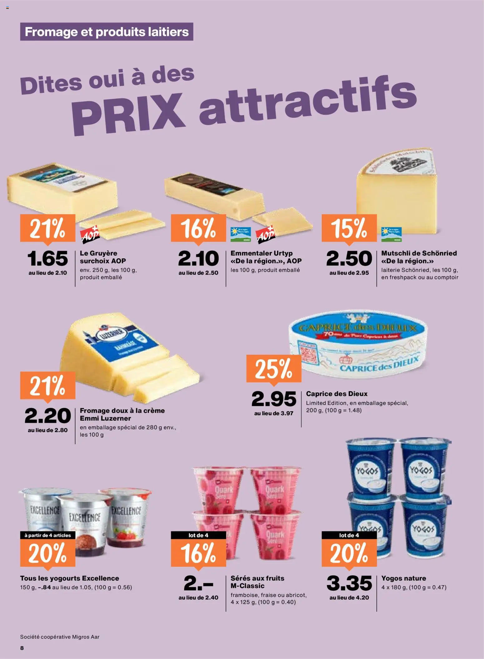 Migros aktionen FR – gültig ab 16.04.2026 | Seite: 8 | Produkte: Quark, Creme