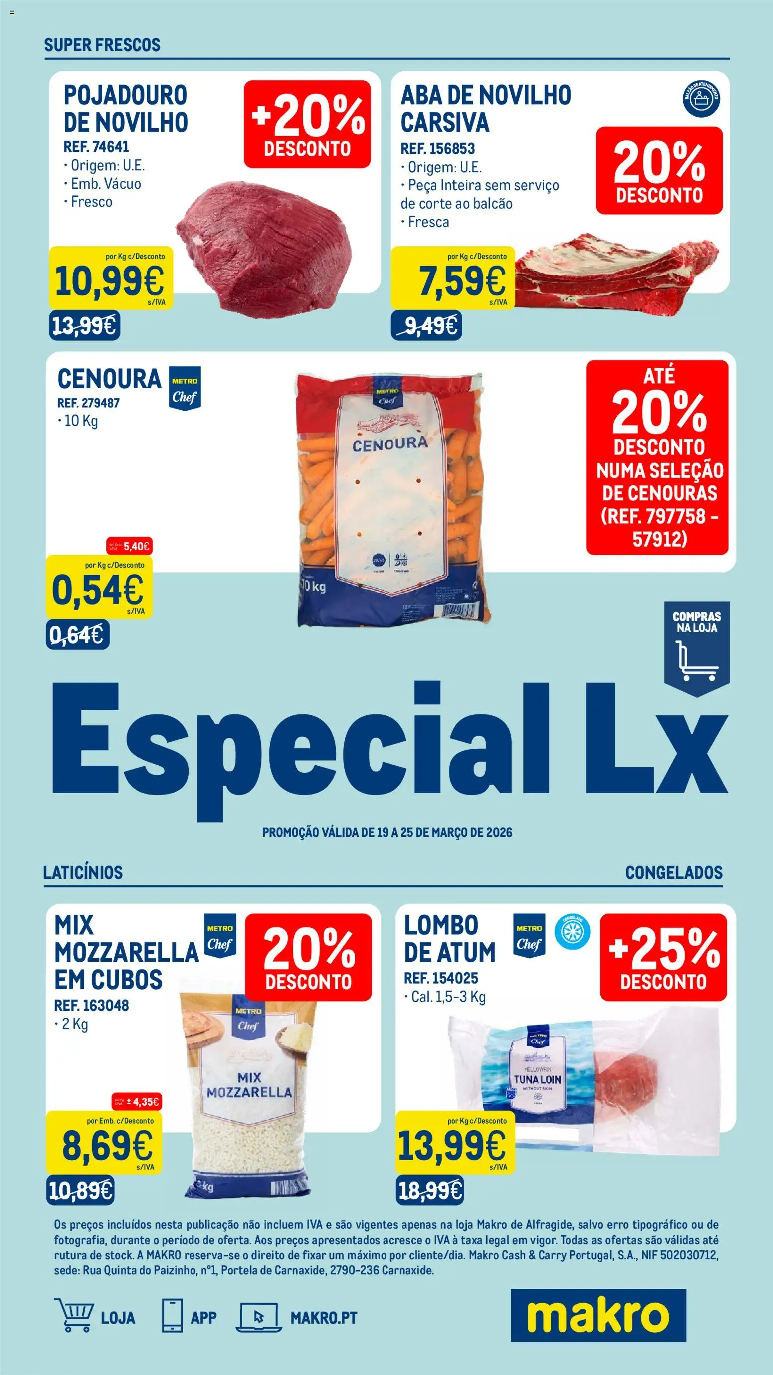 Makro Especial Lx Semana 12 - Exclusivo Loja Alfragide │ válido de 19.03.2026 | Página: 1 | Produtos: Atum, Lombo, Cenoura