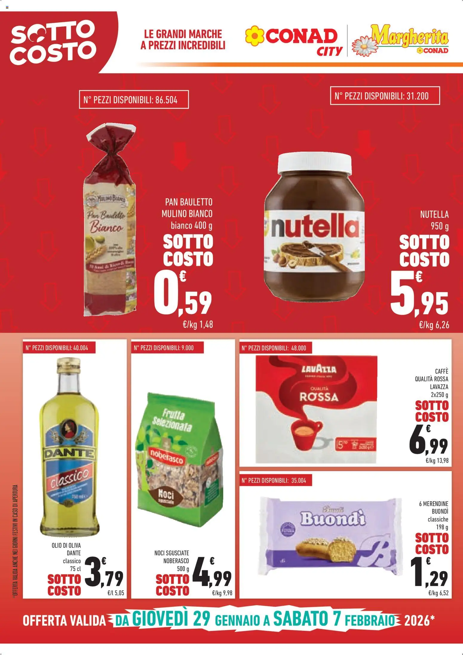Volantino Conad del 29.01.2026 | Pagina: 4 | Prodotti: Frutta, Noci, Merendine, Olio di Oliva
