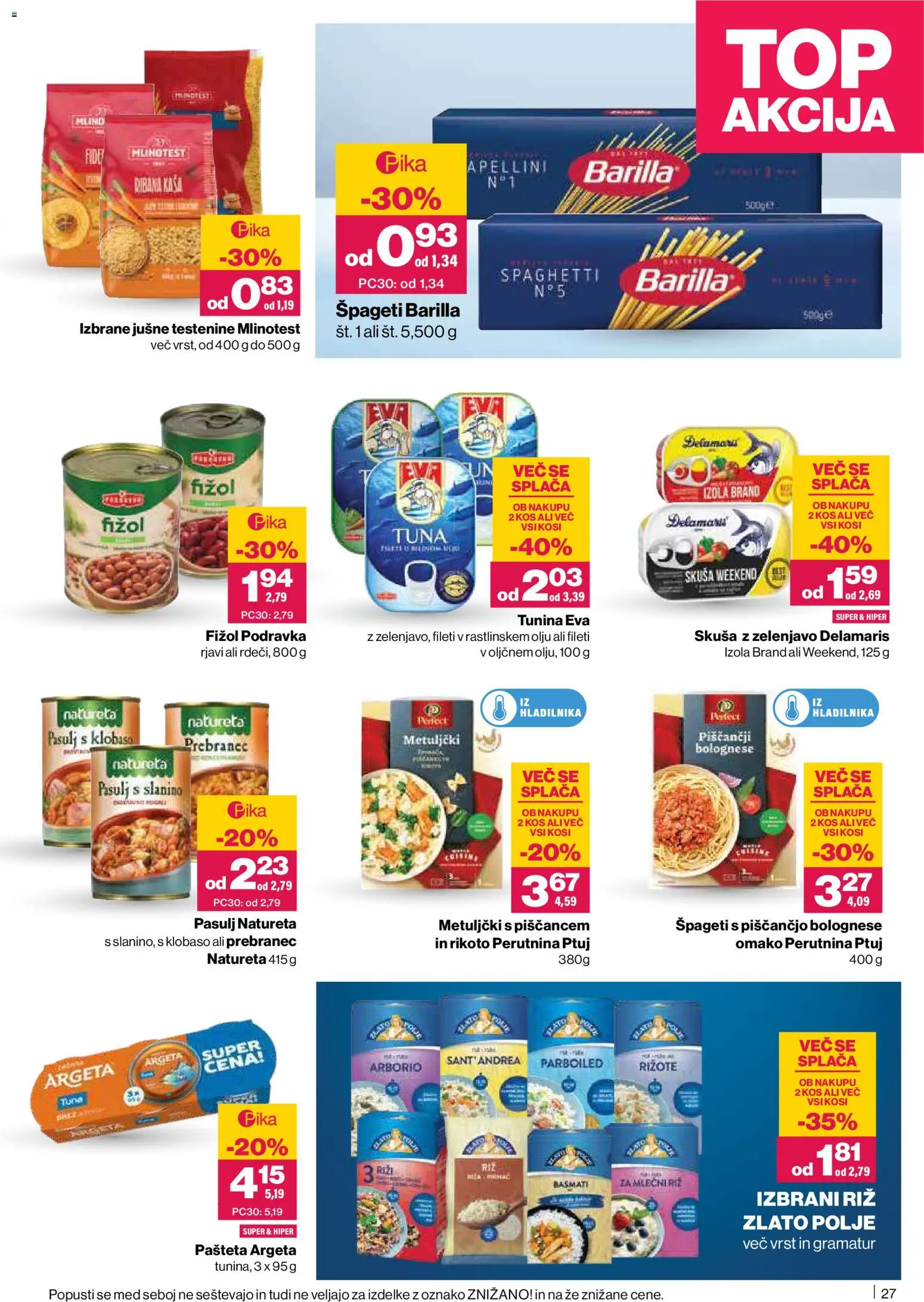 Novi Mercator katalog ponudbe – veljaven od 09.04.2026 | Stran: 27 | Izdelki: Pašteta, Kos, Spageti, Testenine