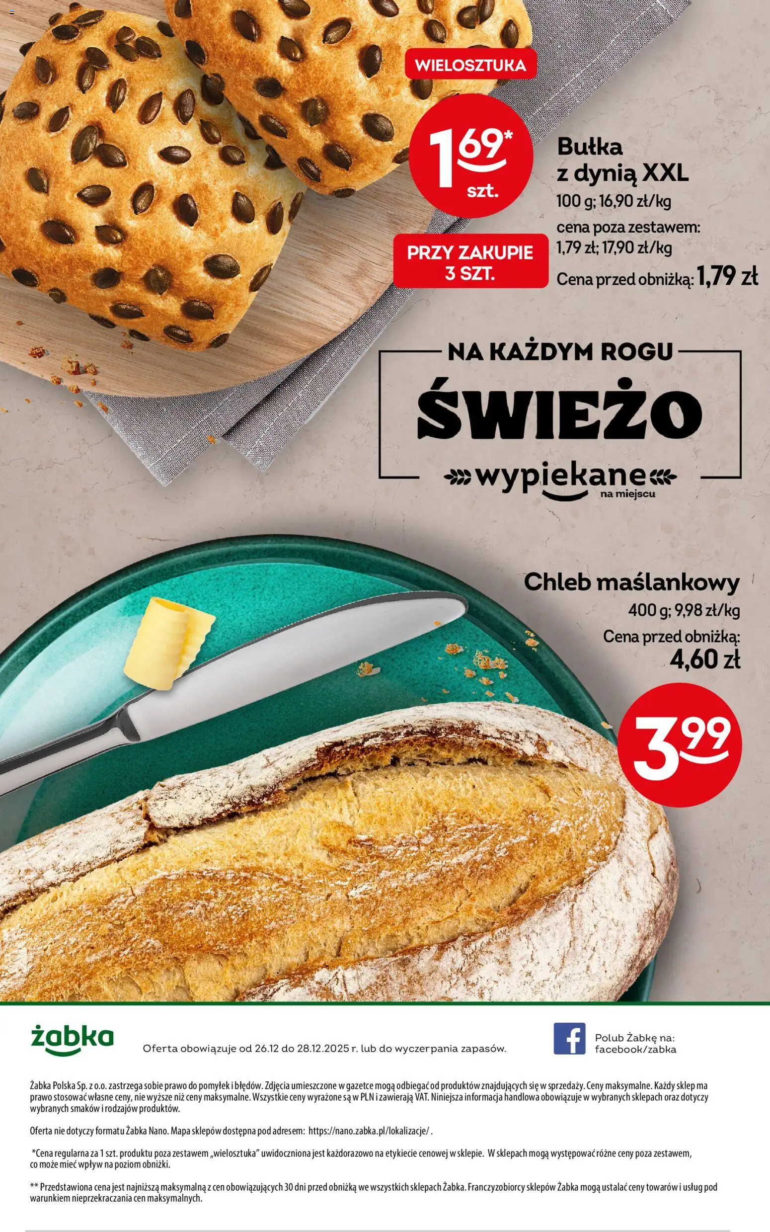 Żabka Gazetka - Weekendowe promocje od 26.12.2025 | Strona: 6 | Produkty: Dynia, Bułka, Chleb