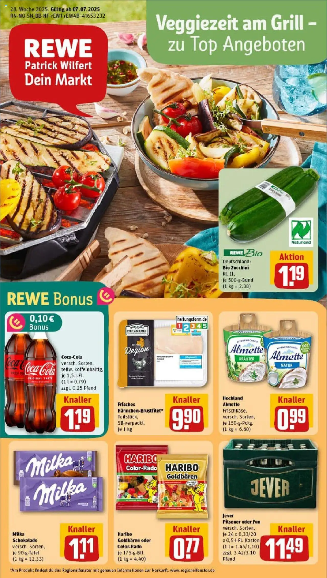 Rewe prospekt Bad Pyrmont	 - gültig ab dem 06.07.2025 | Seite: 1 | Produkte: Coca cola, Schokolade, Jever, Zucchini