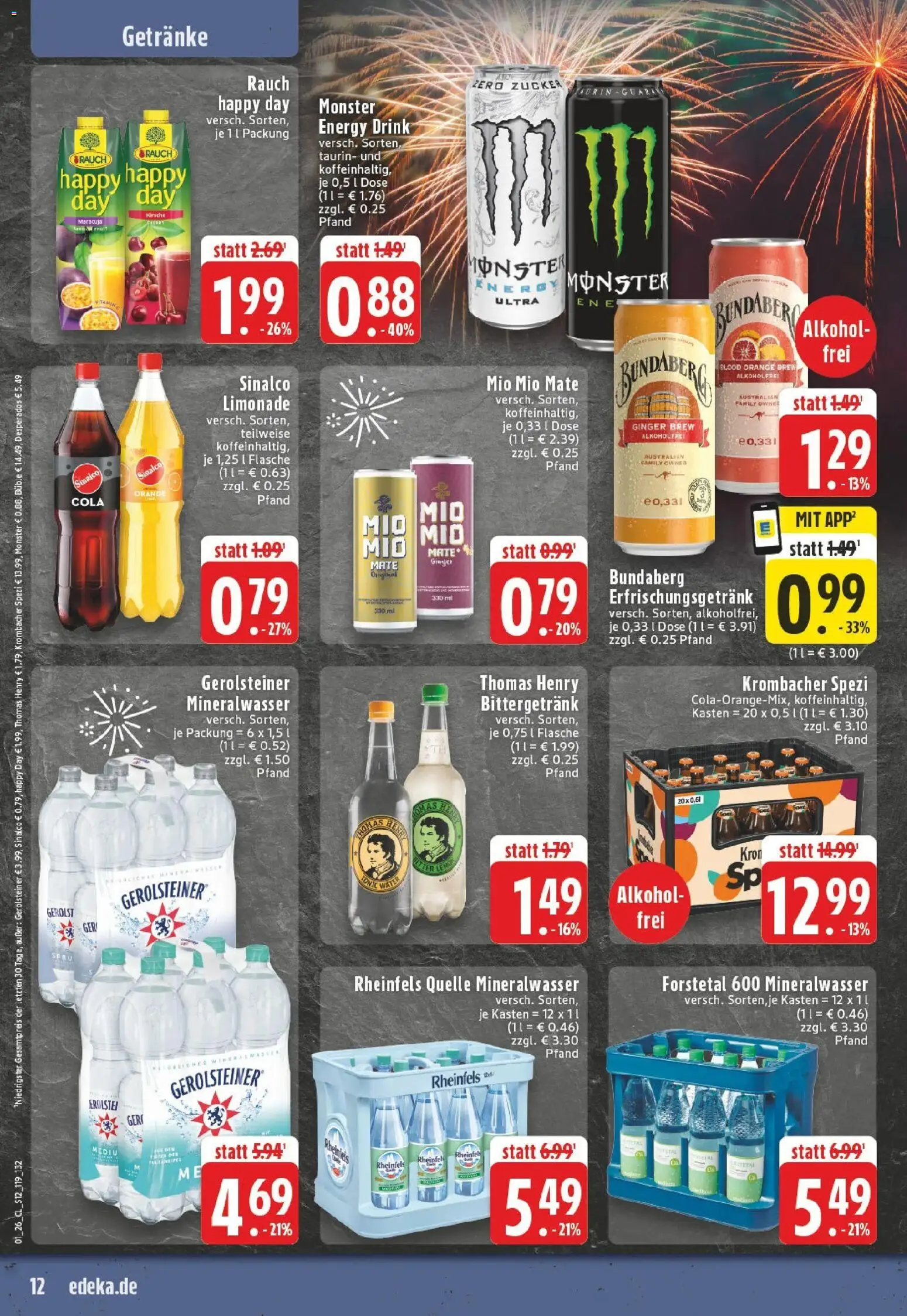 Edeka prospekt Geseke	 – gültig ab 28.12.2025 | Seite: 12 | Produkte: Cola, Energy, Zucker, Desperados