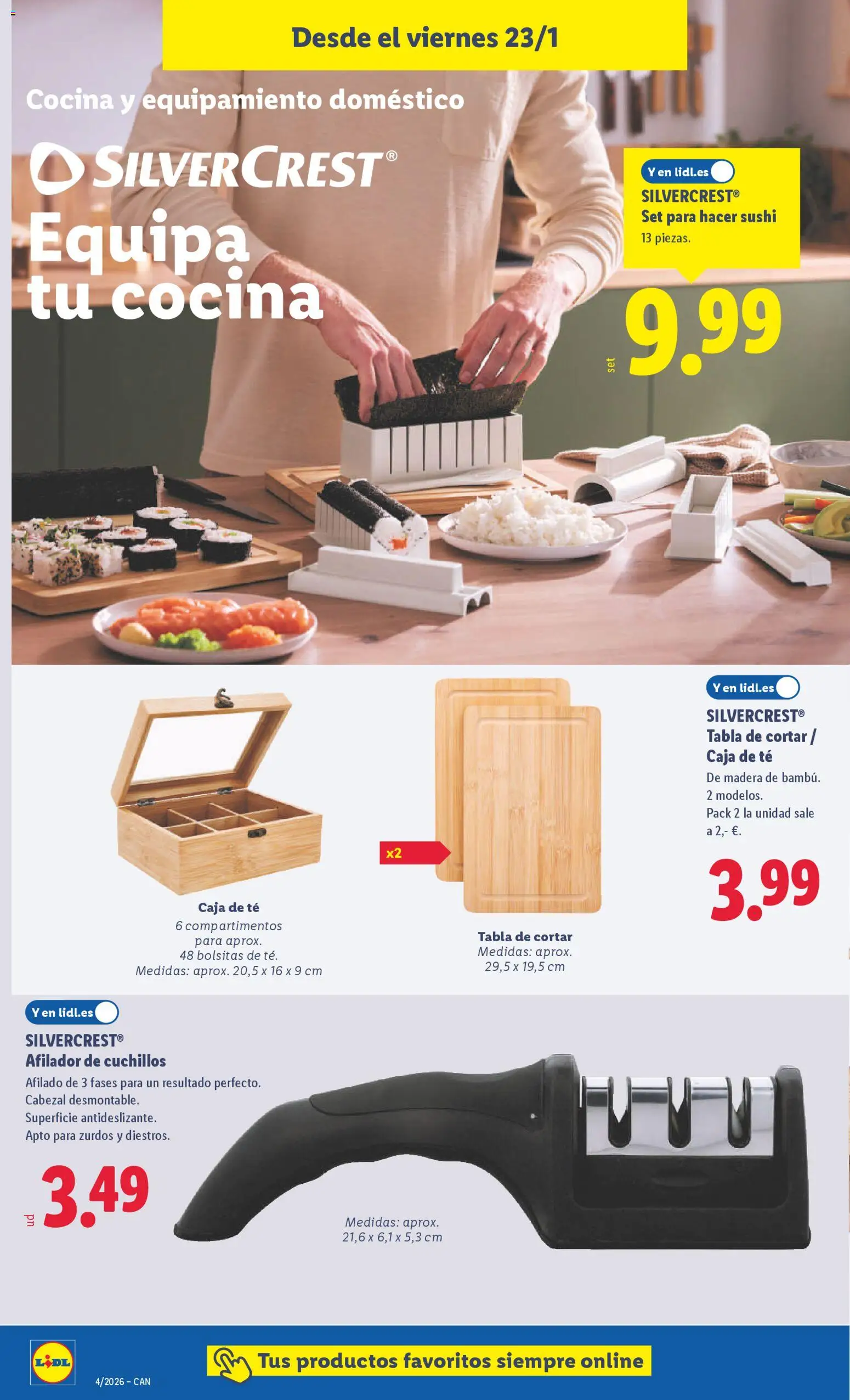 Lidl - Canarias │ válido desde el 19.01.2026 | Página: 22 | Productos: Tabla de cortar, Té, Cocina, Caja