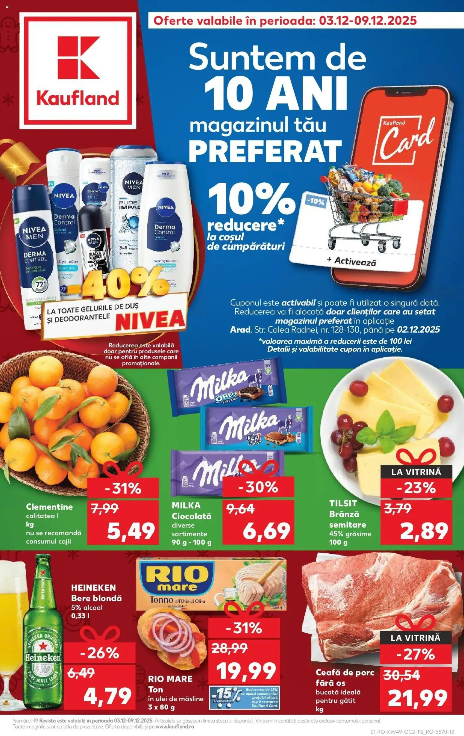 Noul catalog Kaufland – valabil de la 03.12.2025 | Pagină: 1 | Produse: Duș, Măsline, Ulei, Bere