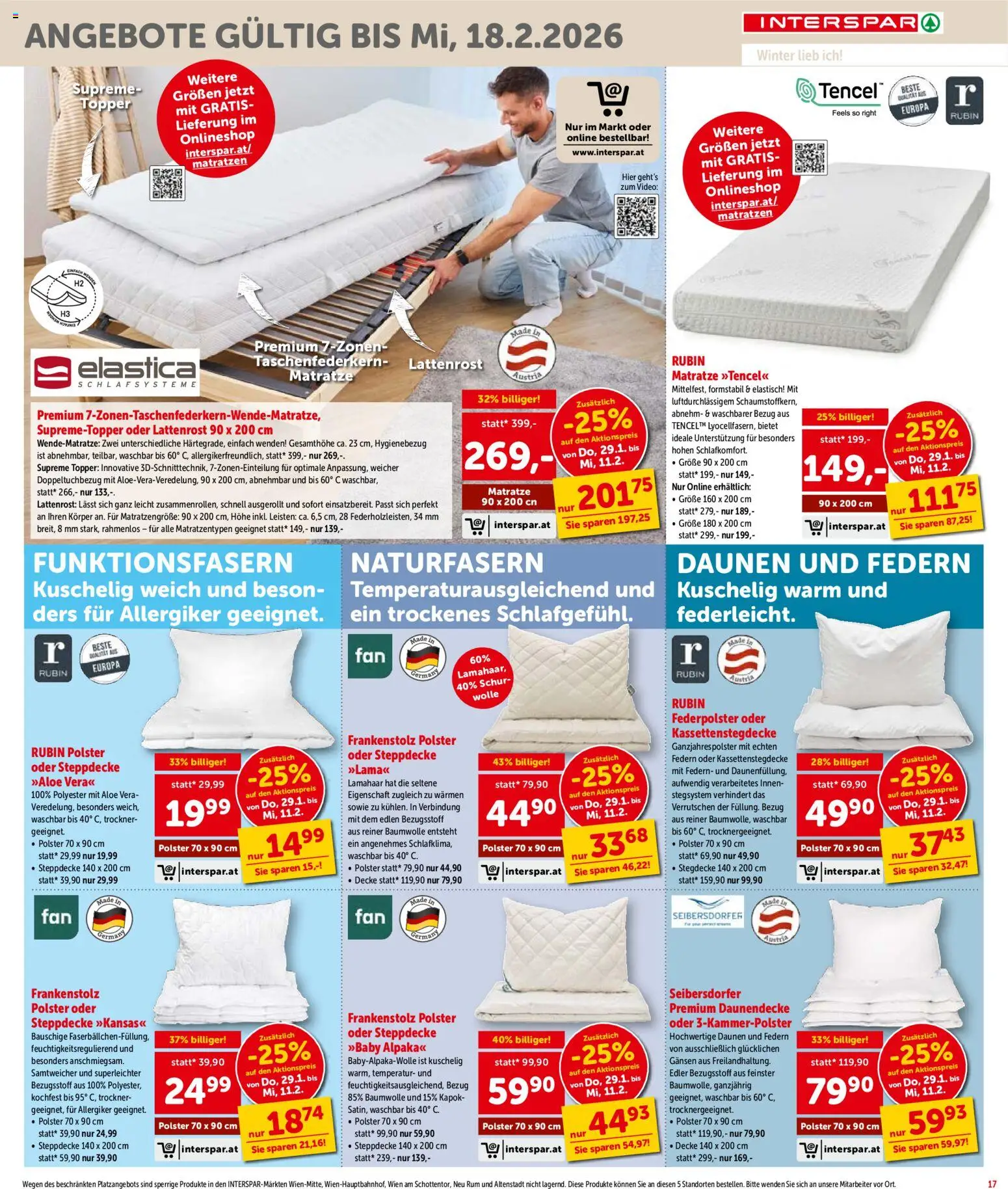 Interspar Flugblatt - Kärnten gültig ab 29.01.2026 | Seite: 18 | Produkte: Video, Trockner, Matratze, Lattenrost