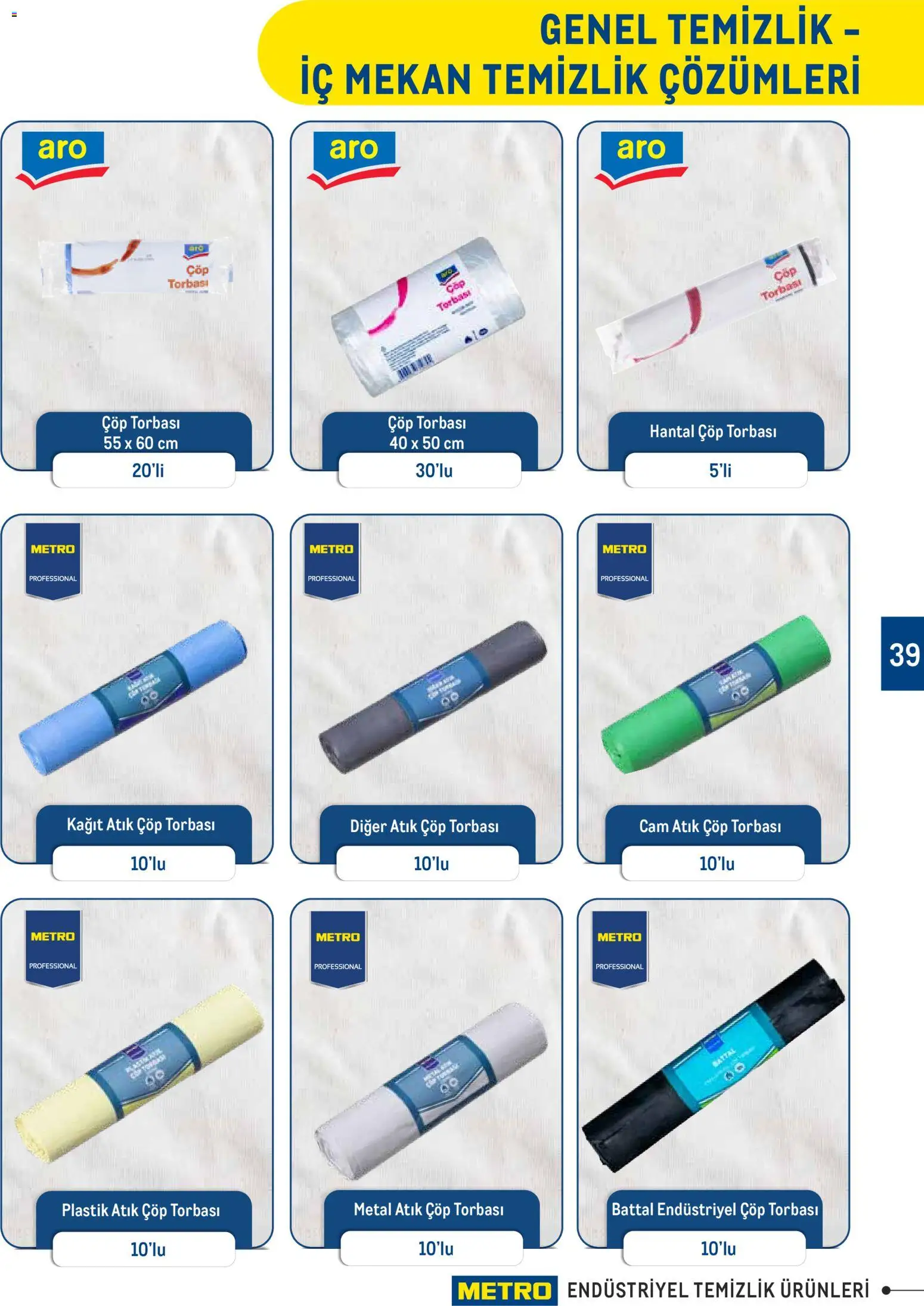 Metro - Endüstriyel Temizlik Ürünleri - 30.12.2025 tarihinden itibaren geçerlidir | Sayfa: 39 | Ürünler: Çöp torbası