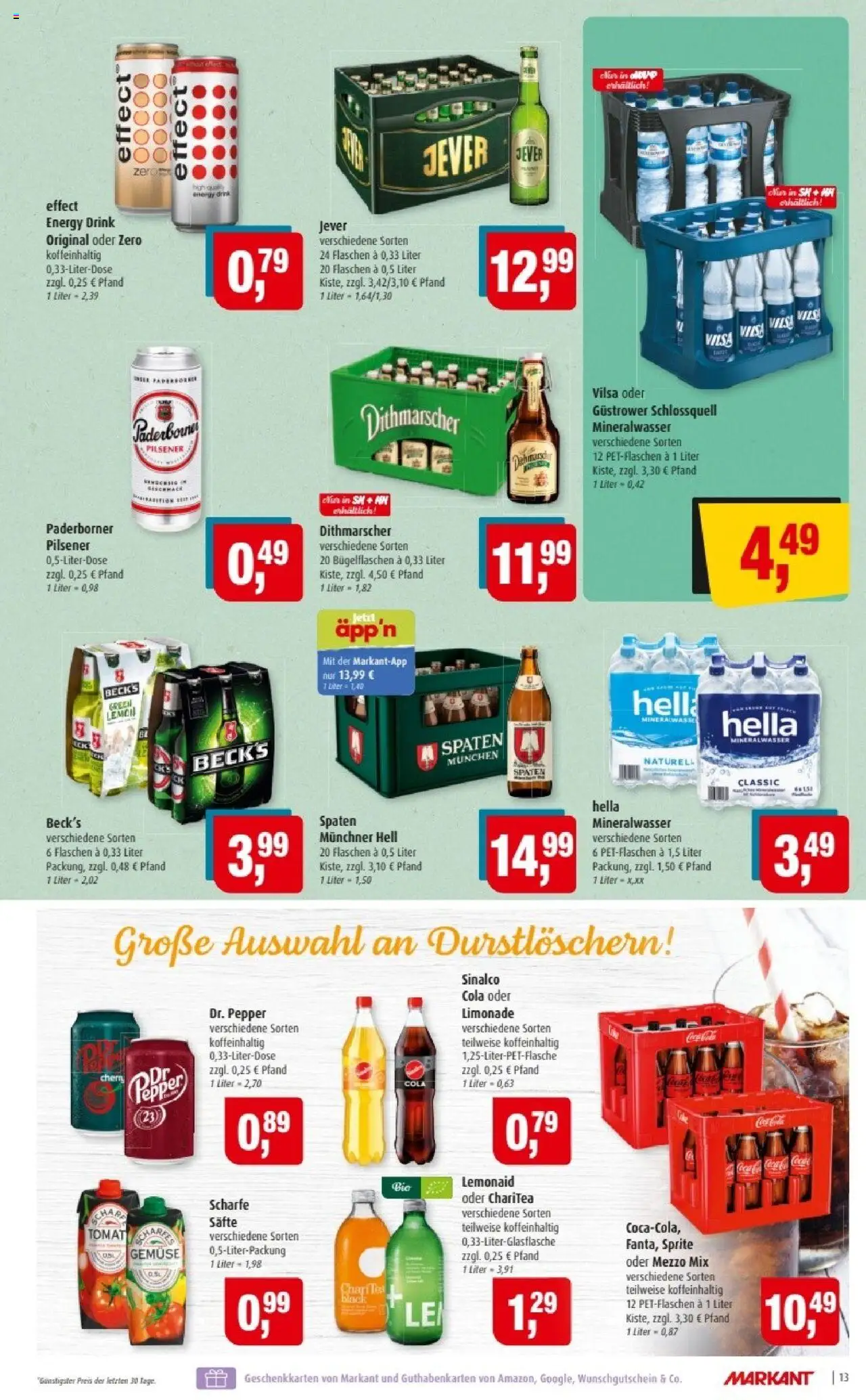 Markant Prospekt 	 – gültig ab 06.10.2025 | Seite: 13 | Produkte: Sinalco, Mezzo mix, Cola, Jever