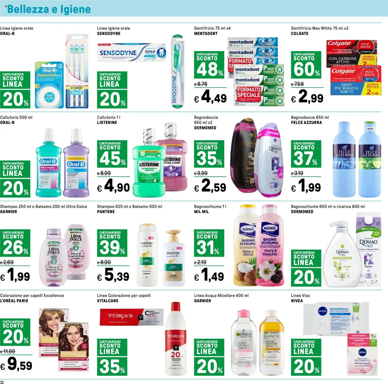 Volantino Iper del 15.12.2025 | Pagina: 32 | Prodotti: Bagnoschiuma, Acqua, The, Cocco