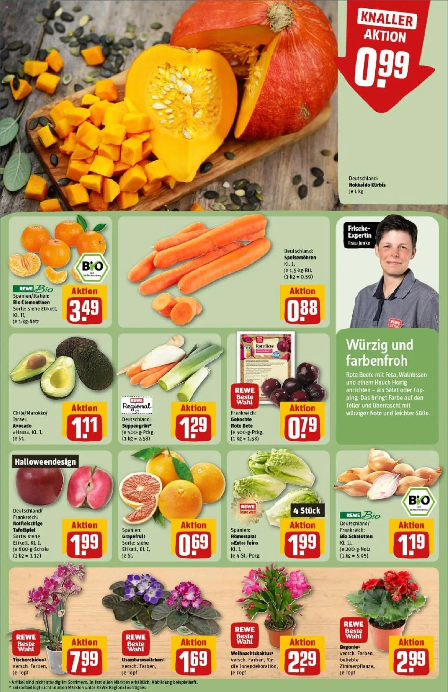 Rewe prospekt Michelstadt	 – gültig ab 26.10.2025 | Seite: 9 | Produkte: Top, Avocado, Kürbis, Salat