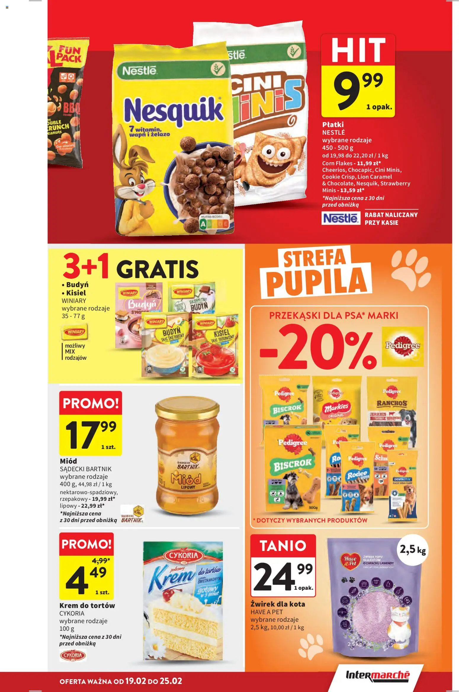 Intermarche Gazetka od 19.02.2026 | Strona: 33 | Produkty: Żwirek dla kota, Żelazo, Krem, Corn Flakes