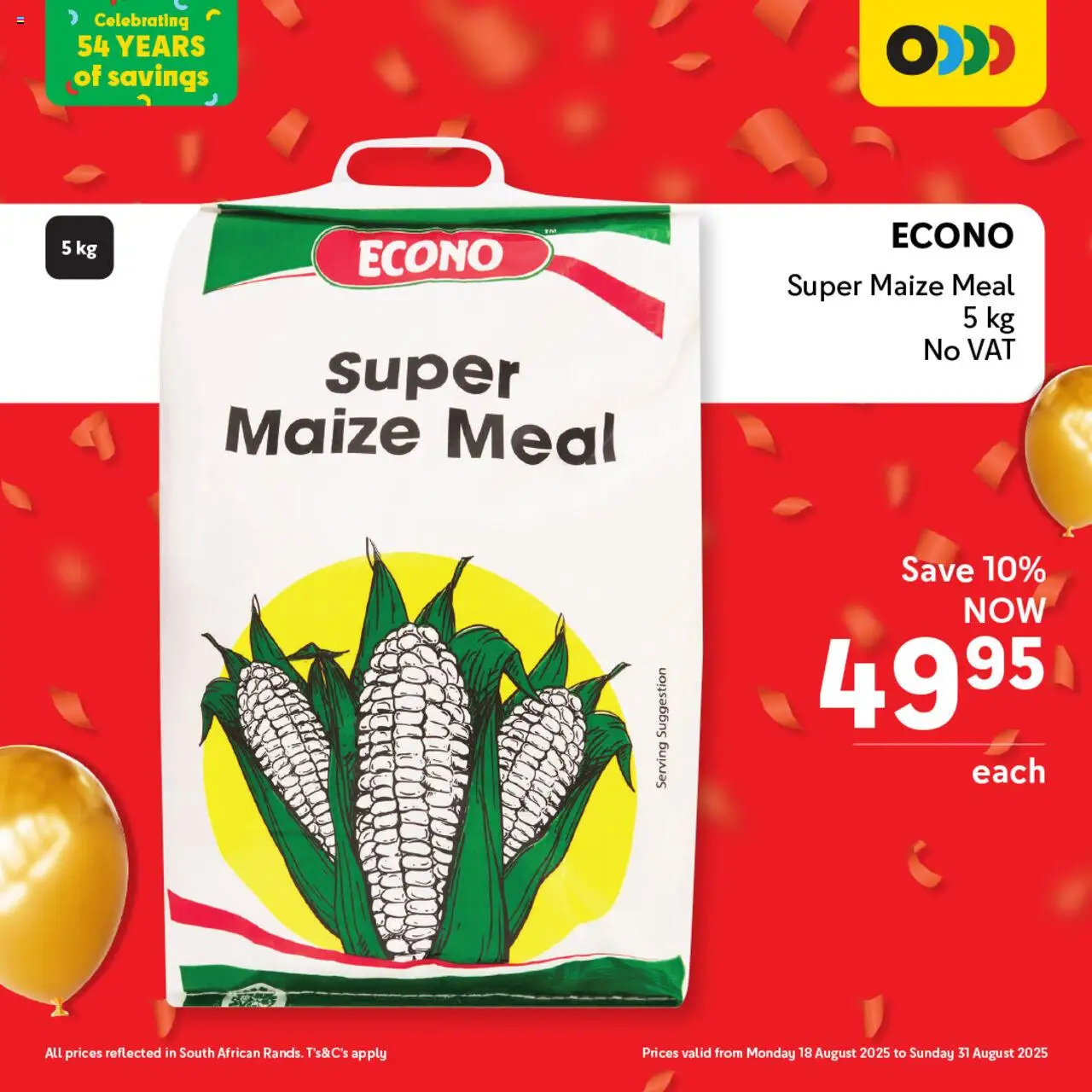 Makro Birthday Deals Pantry │ valid from 18.08.2025 | Page: 4 | Products: Maize meal