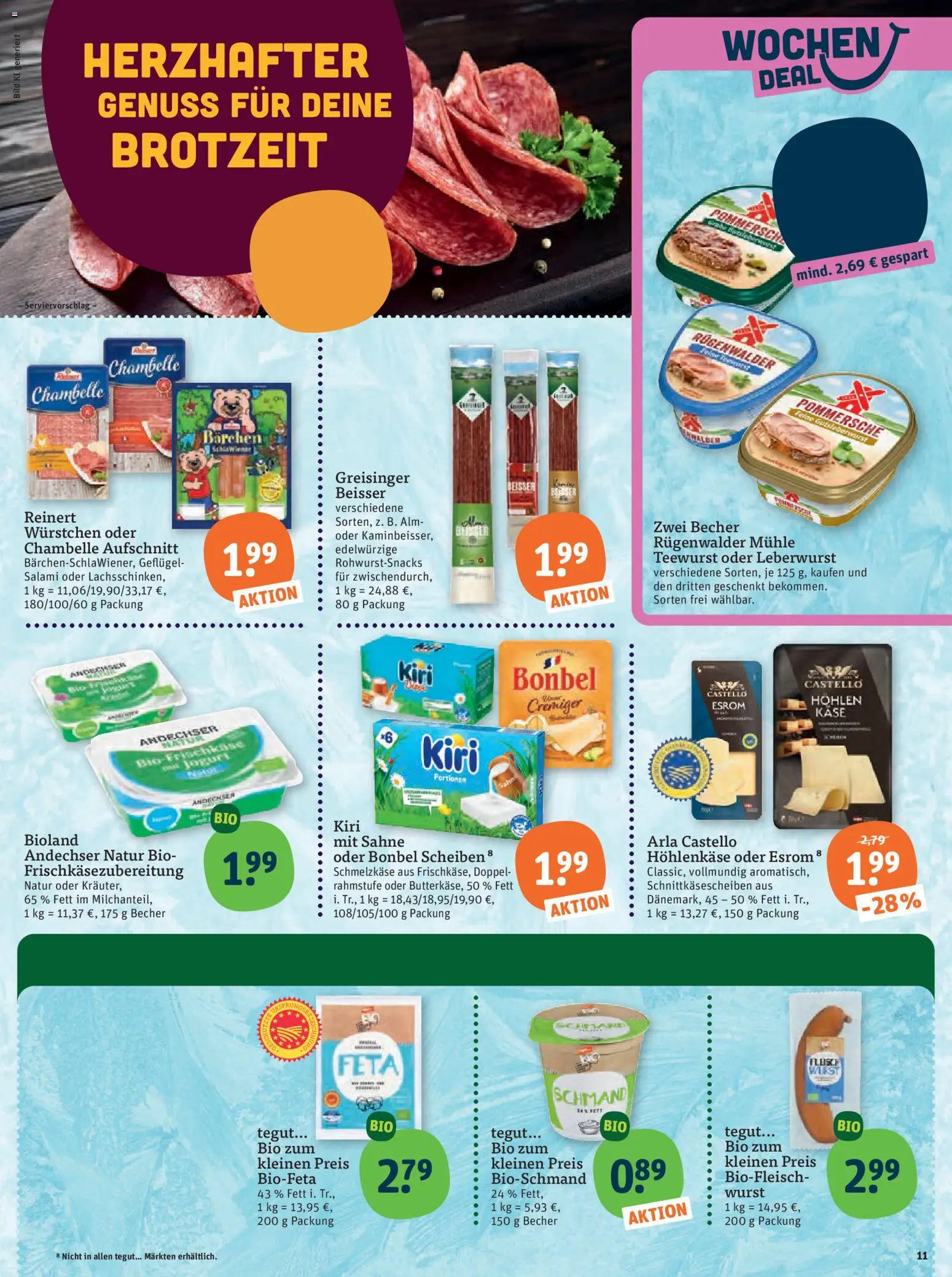 Tegut Prospekt – gültig ab 05.01.2026 | Seite: 13 | Produkte: Mühle, Käse, Salami, Frischkase