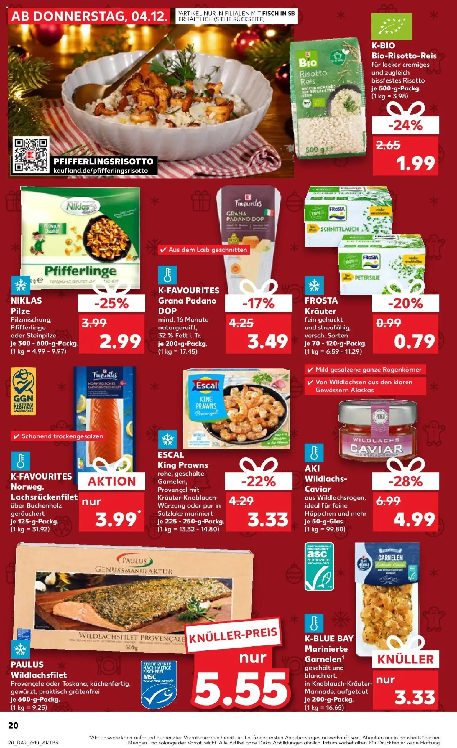 Kaufland prospekt Gütersloh	 – gültig ab 08.12.2025 | Seite: 20 | Produkte: Frosta, Fisch, Pfifferlinge, Petersilie