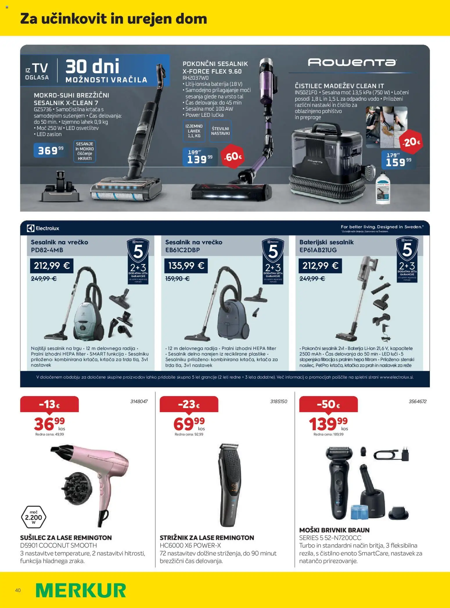 Novi Merkur katalog ponudbe – veljaven od 01.04.2026 | Stran: 40 | Izdelki: Moški brivnik, Pohištvo, Strižnik, Brivnik