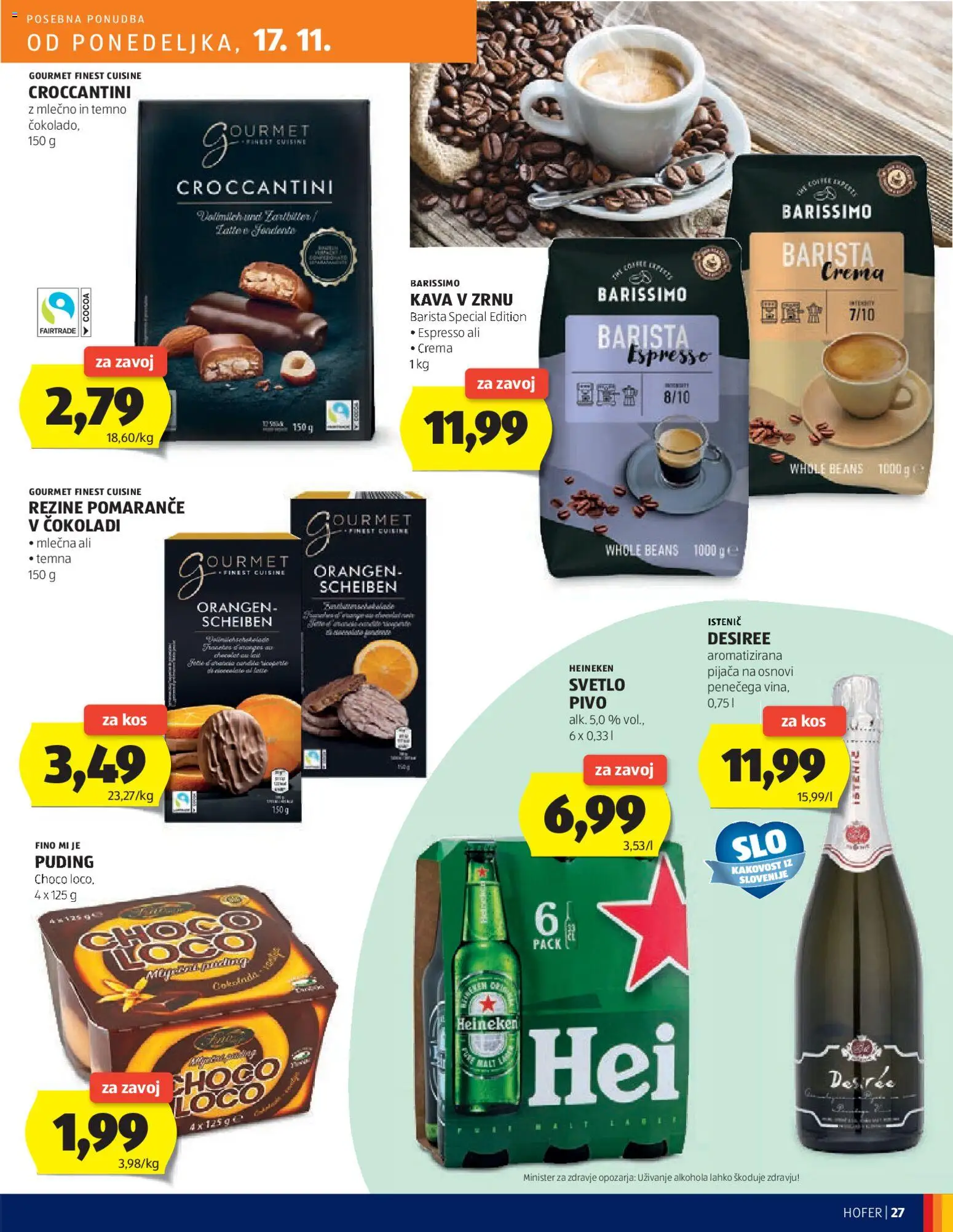 Novi Hofer katalog ponudbe – veljaven od 13.11.2025 | Stran: 27 | Izdelki: Falafel, Zar, Kos, Kava