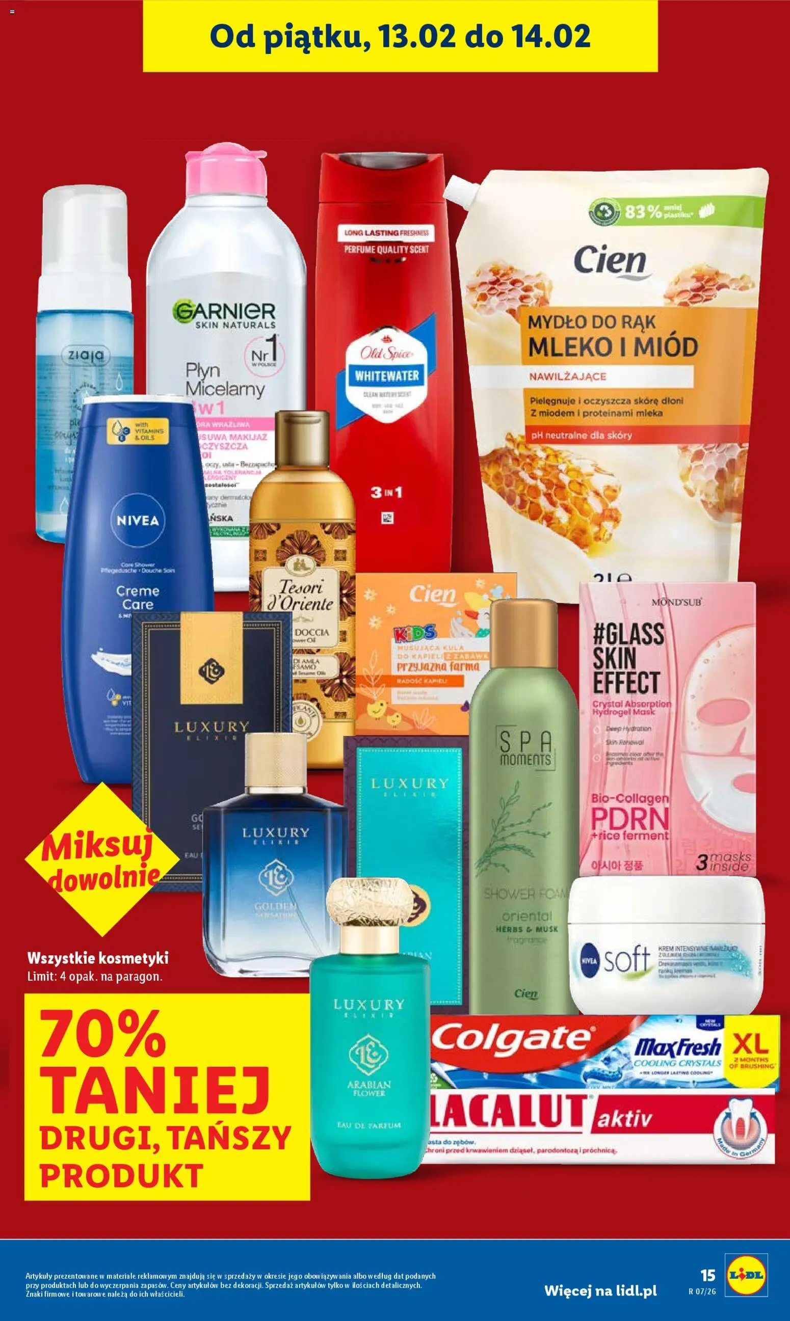 Lidl Gazetka od 12.02.2026 | Strona: 15 | Produkty: Miód, Mleka, Mydło, Lacalut