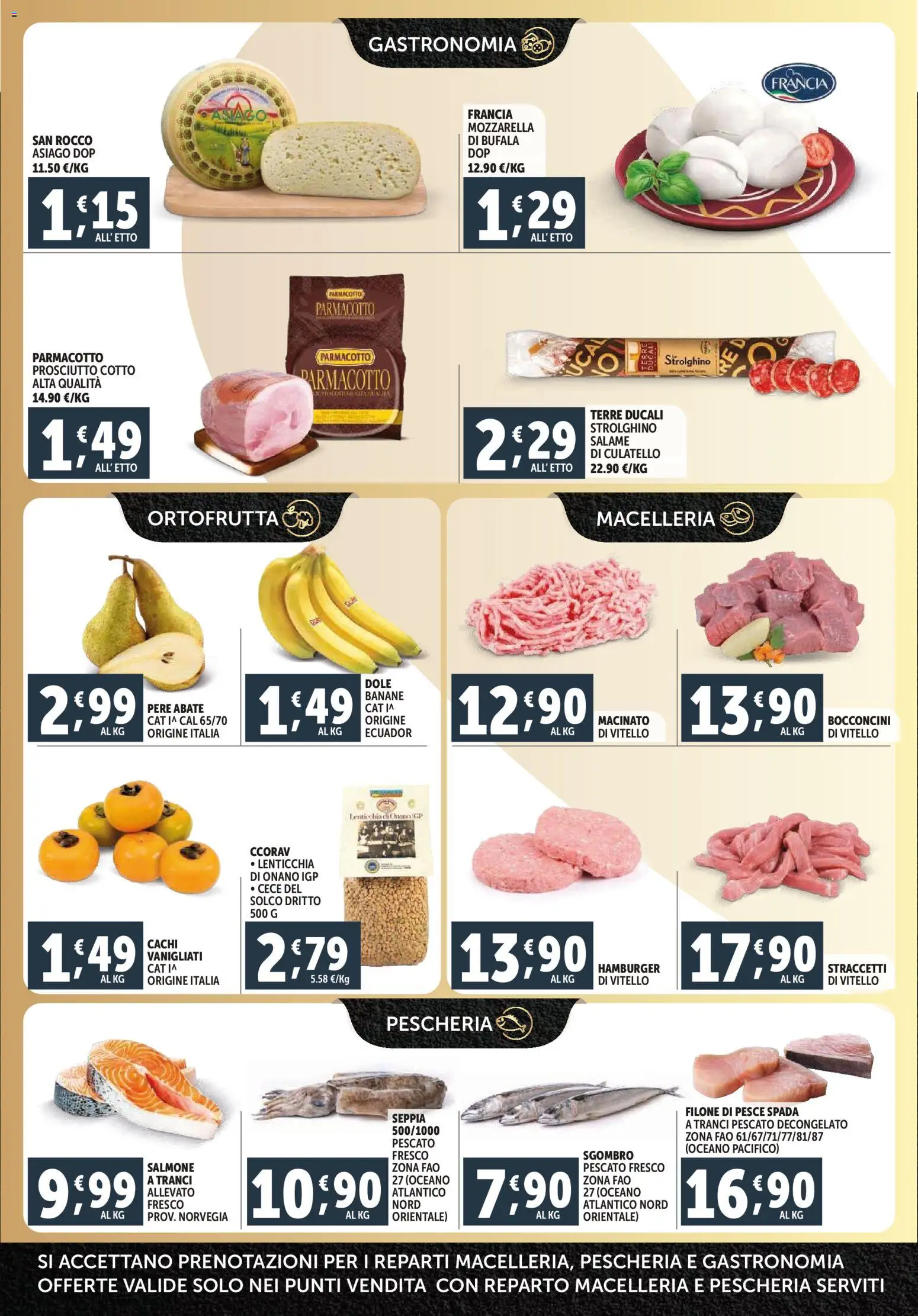 Volantino Decò del 28.10.2025 | Pagina: 2 | Prodotti: Prosciutto Cotto, Mozzarella, Prosciutto, Pesce spada